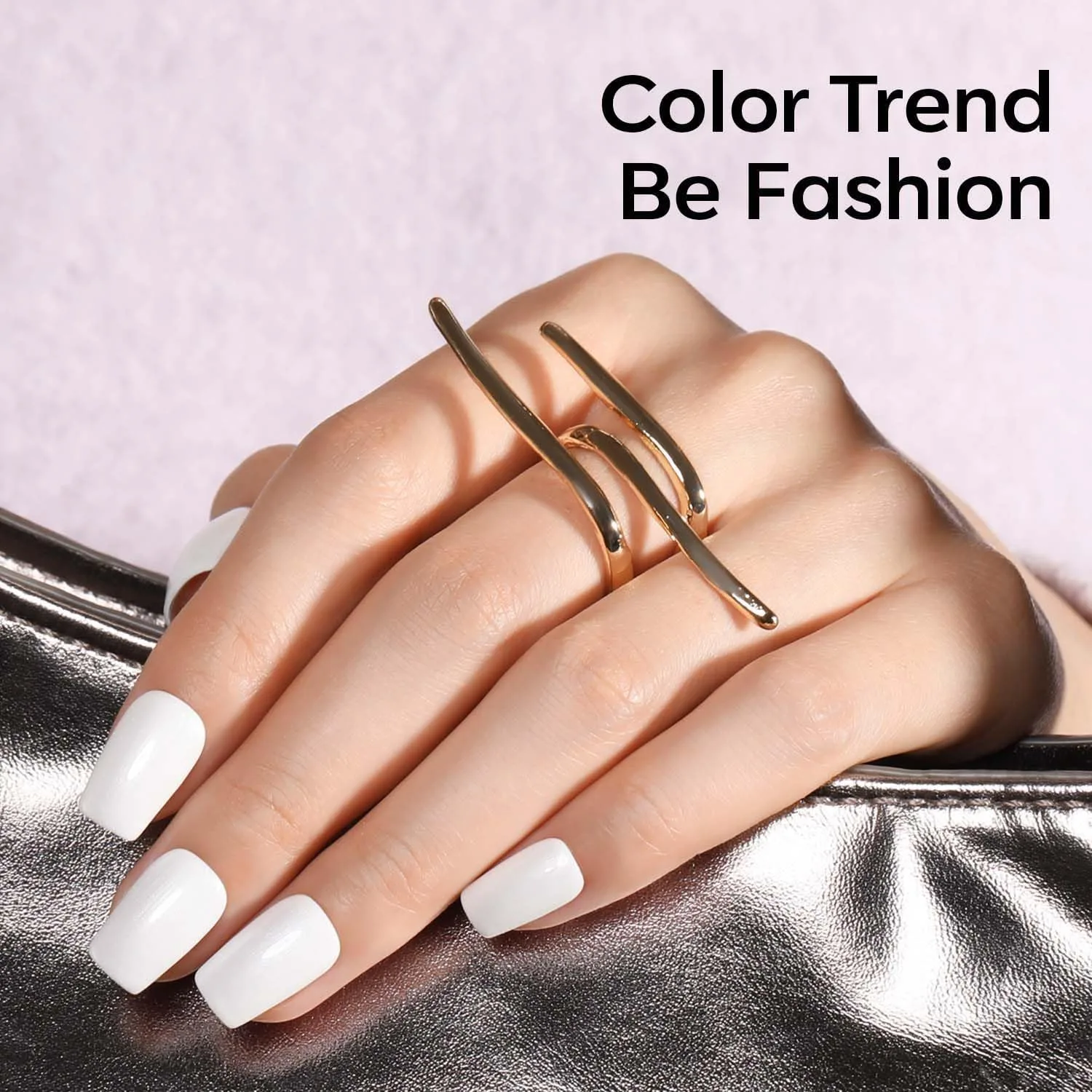 modelones Shine White Gel Nail Polish, 15ML Glitter Pearl White Gel Polish