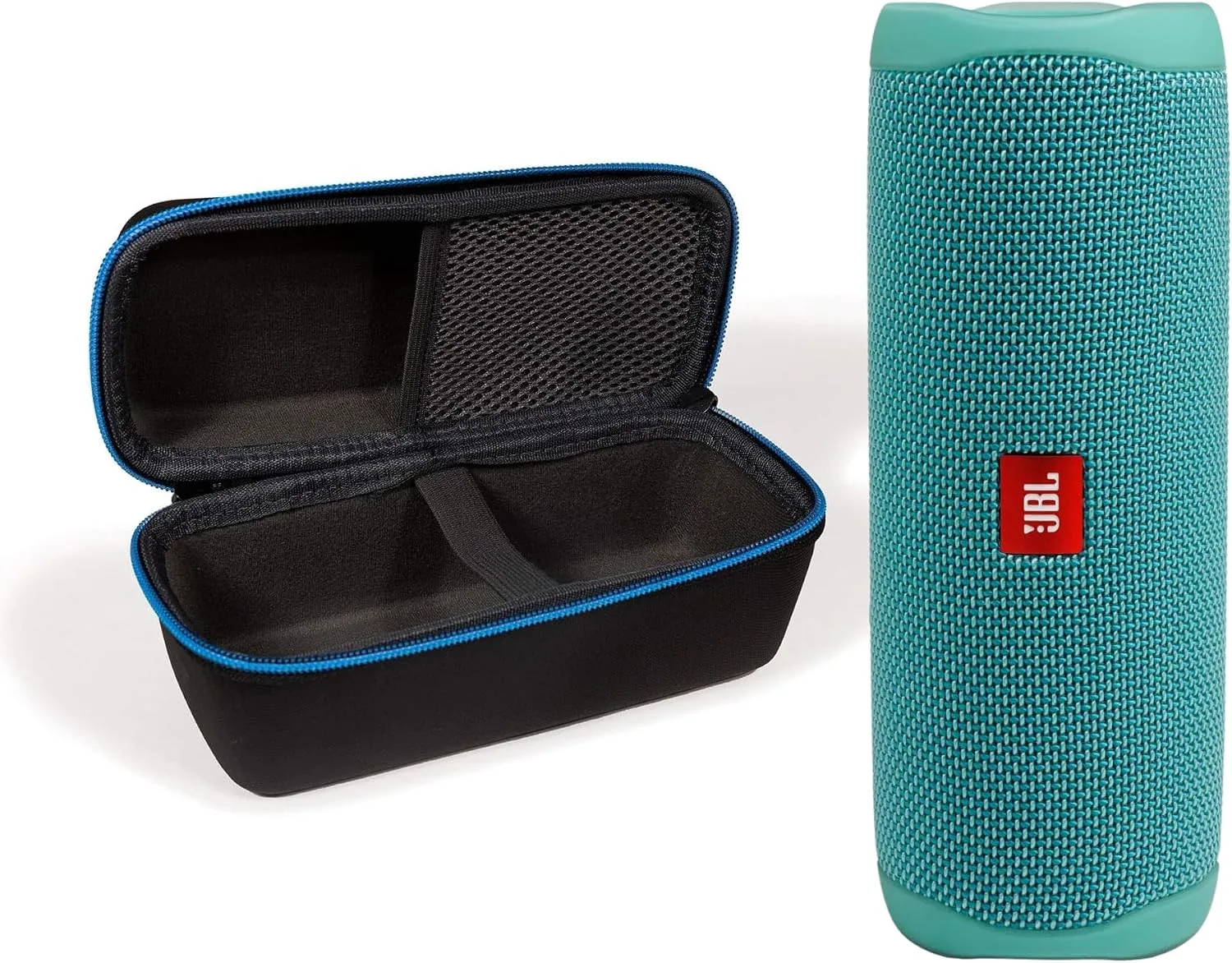 JBL Flip 5 (Teal) + Bundle with divvi! Protective Hardshell Case