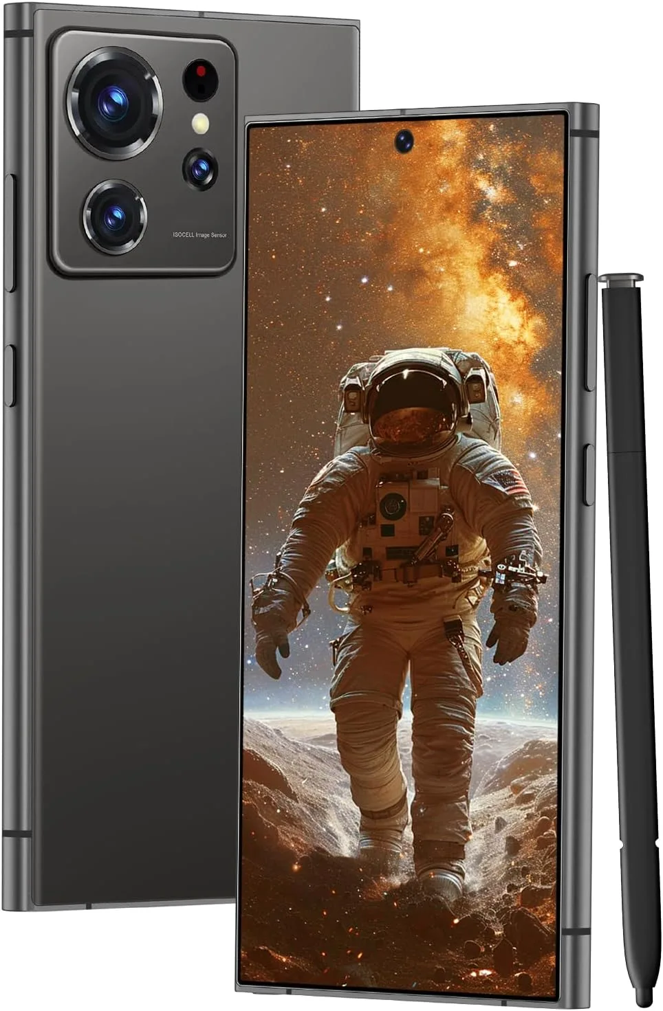 C24 Ultra Unlocked Cell Phones Smartphone with Built-in Pen 8+256GB Android 13 Phones 6.8" HD Screen Dual SIM 108MP+48MP Camera (Black)