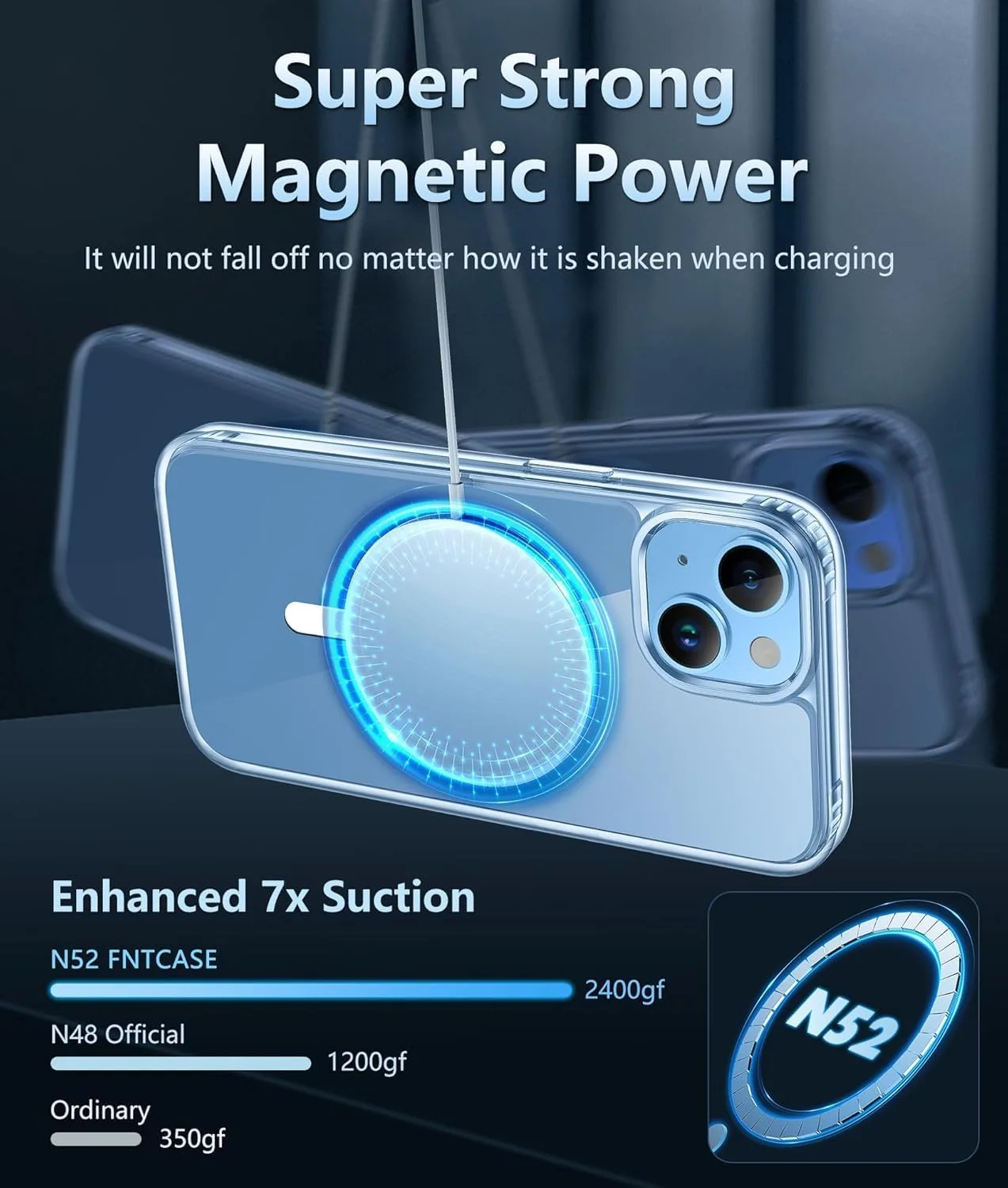 FNTCASE for iPhone 13 Phone Case Clear Magnetic iPhone 14 PhoneCase