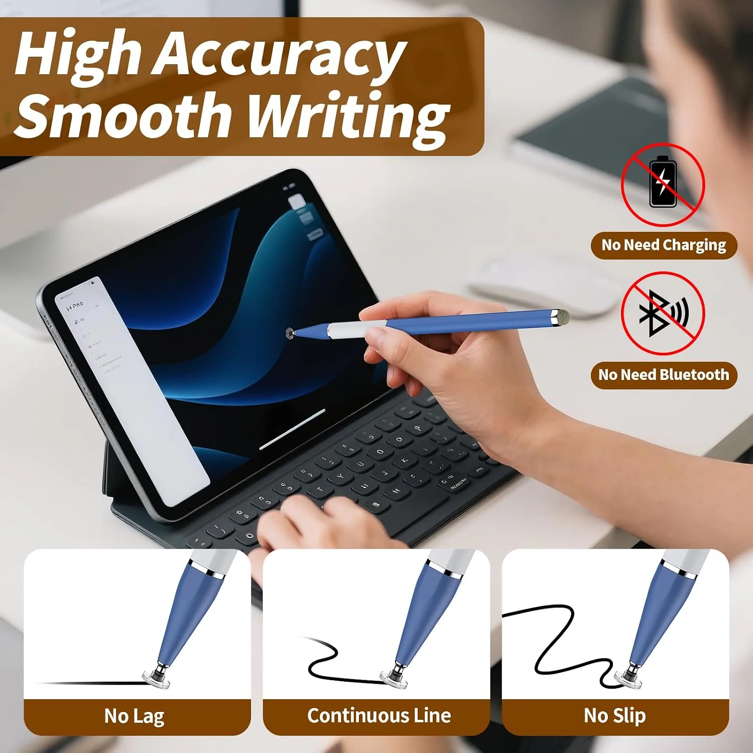 Bopomofo Stylus Pen for Touchscreen,3PCS 2-in-1 Magnetic Stylus Pen