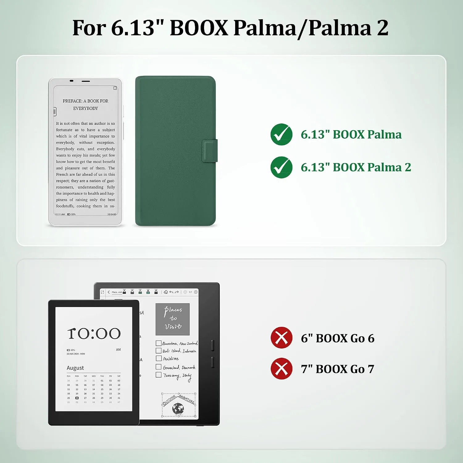 2in1 Case for Onyx BOOX Palma 2 Magnetic Detachable Folio Cover