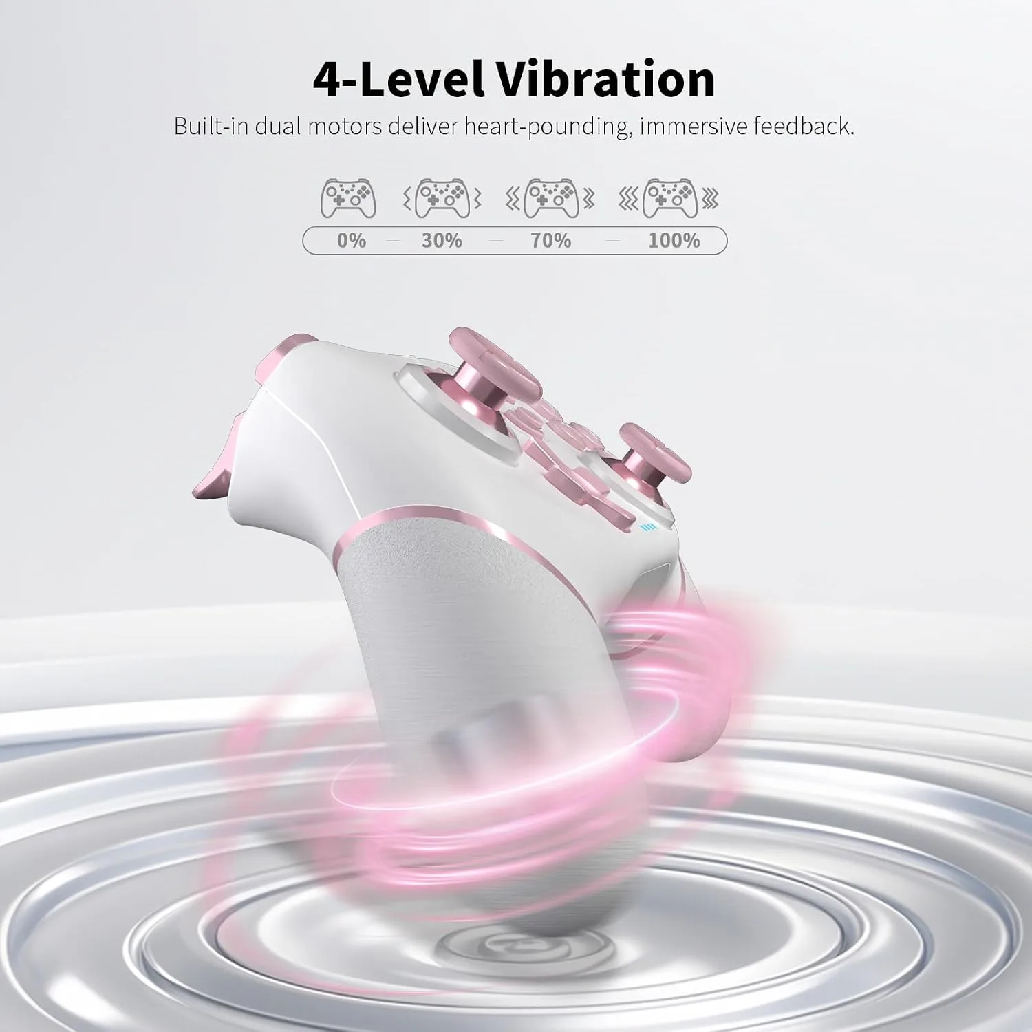 AceGamer Wireless Pro Controller for Nintendo Switch/Lite/OLED/Switch 2/PC, 2 pack, Hall Effect Joystick for Switch 2 Pro Controller with Wake-Up/Dual Vibration/Turbo/Ergonomic ! (White and Pink)
