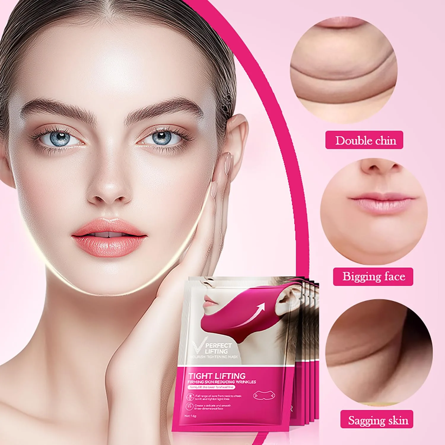 Collagen V line lifting Mask Double Chin Reducer 10PCS Slimming Firming Moisturizing Skincare Face Mask