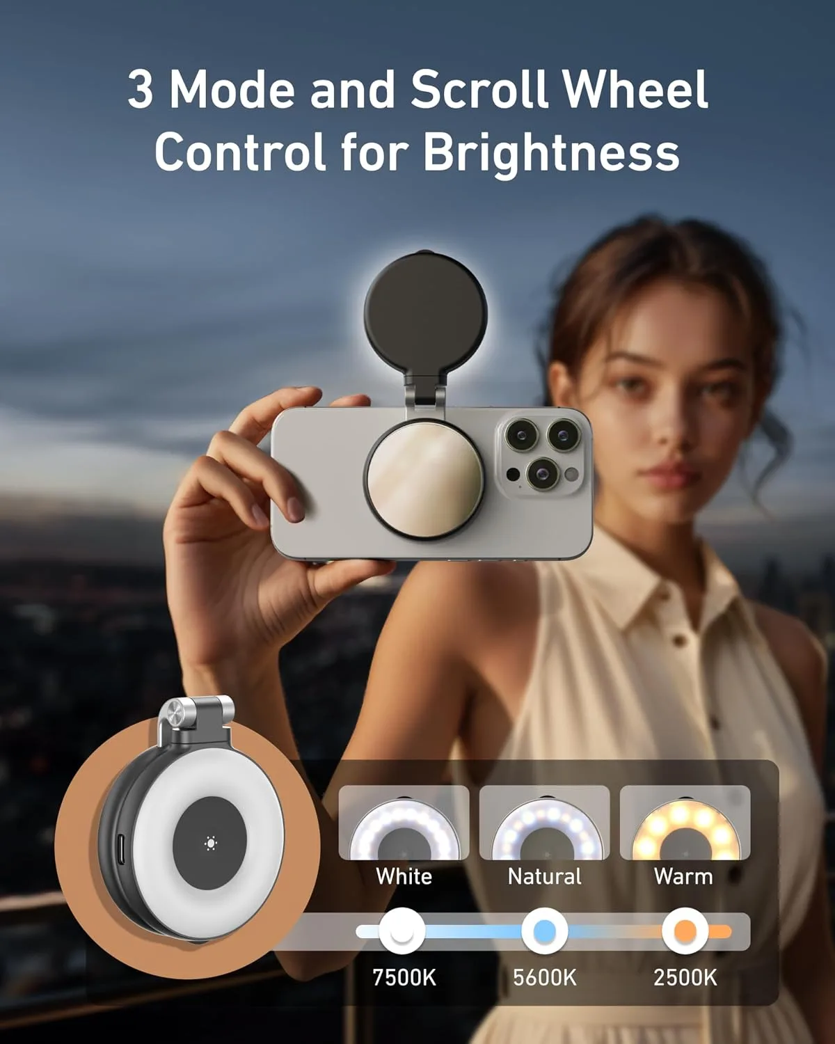 TELESIN C03 Strong Magnetic Phone Selfie Light for iPhone Magsafe
