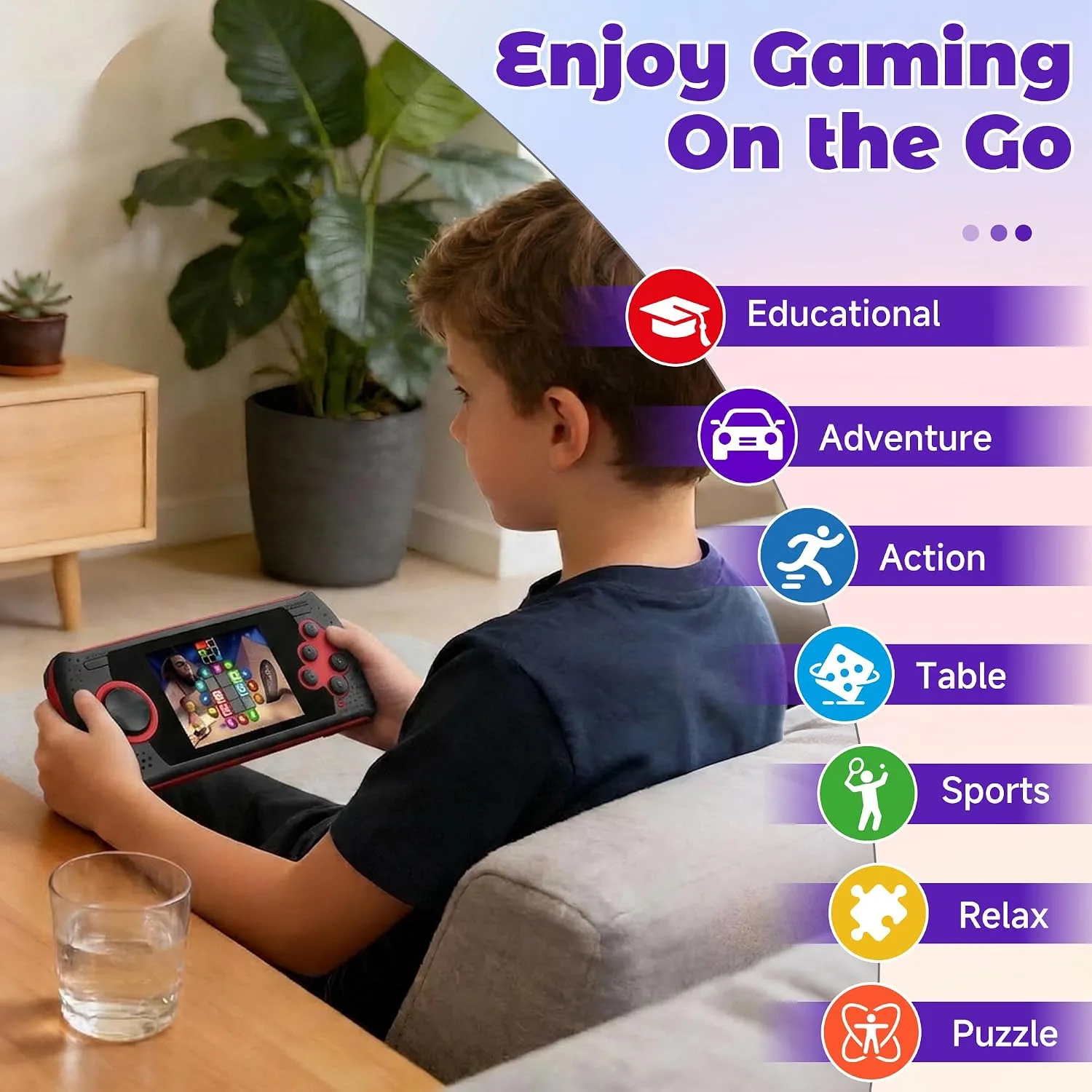 16 Bit Handheld Game for Kids Built-in 230 HD Classic Retro Video Games USB Rechargeable 3.0 Inch Childrens Travel Electronics Toys Portable Gaming Player System Gift for Boys Girls Ages 4-8-12