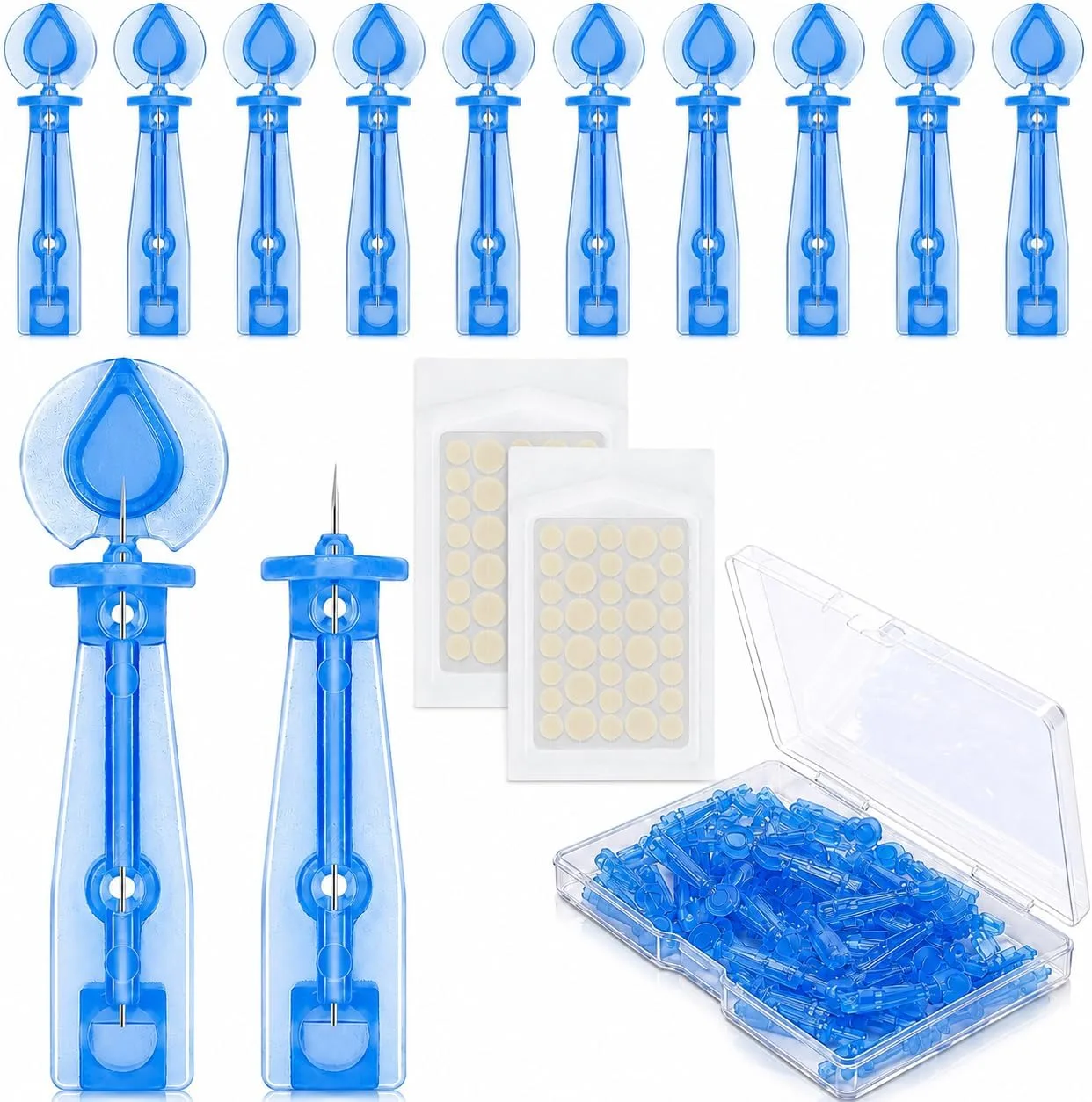 Kit de cuidado facial Refesta 50 agujas desechables para acné y 72 parches hidrocoloides