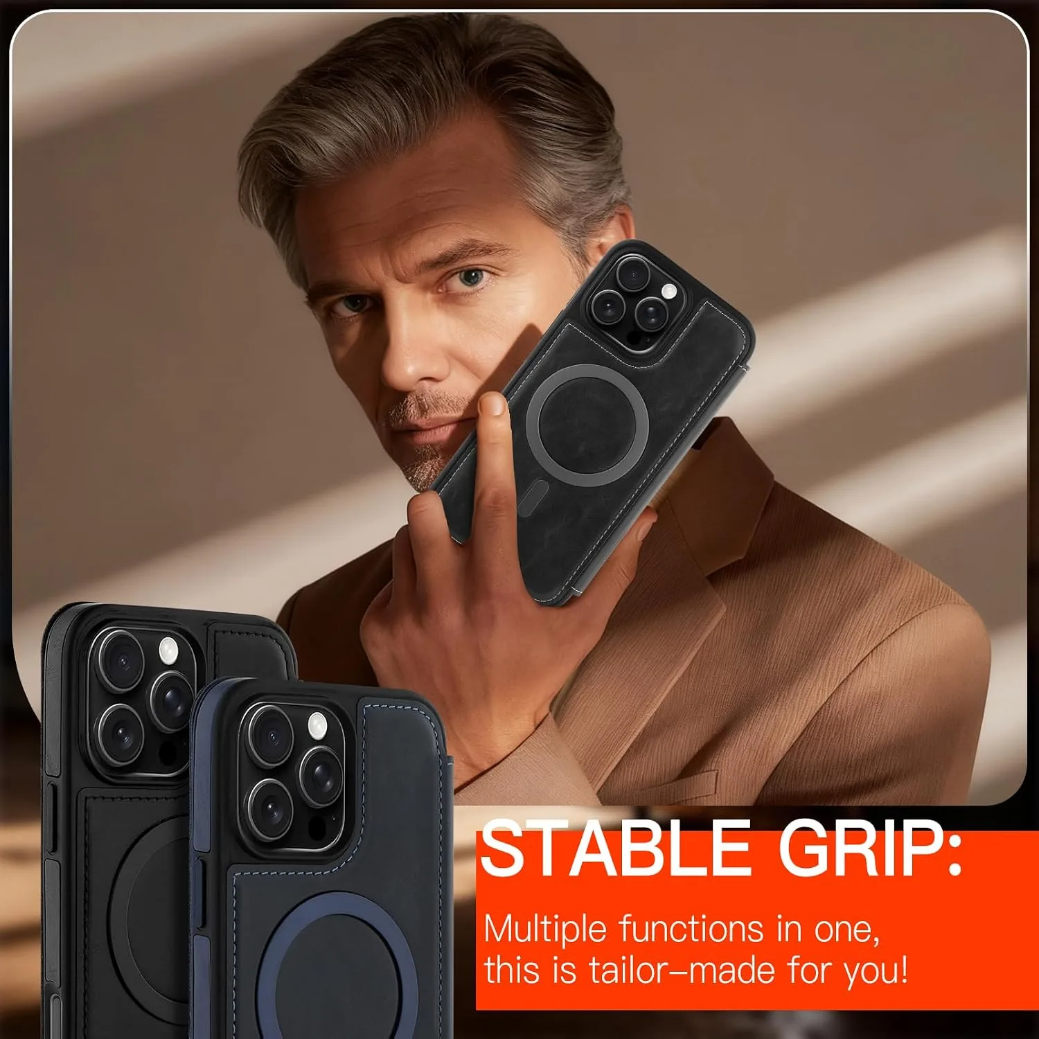 Wallet Phone Case Crafted for iPhone 16 Pro Grey