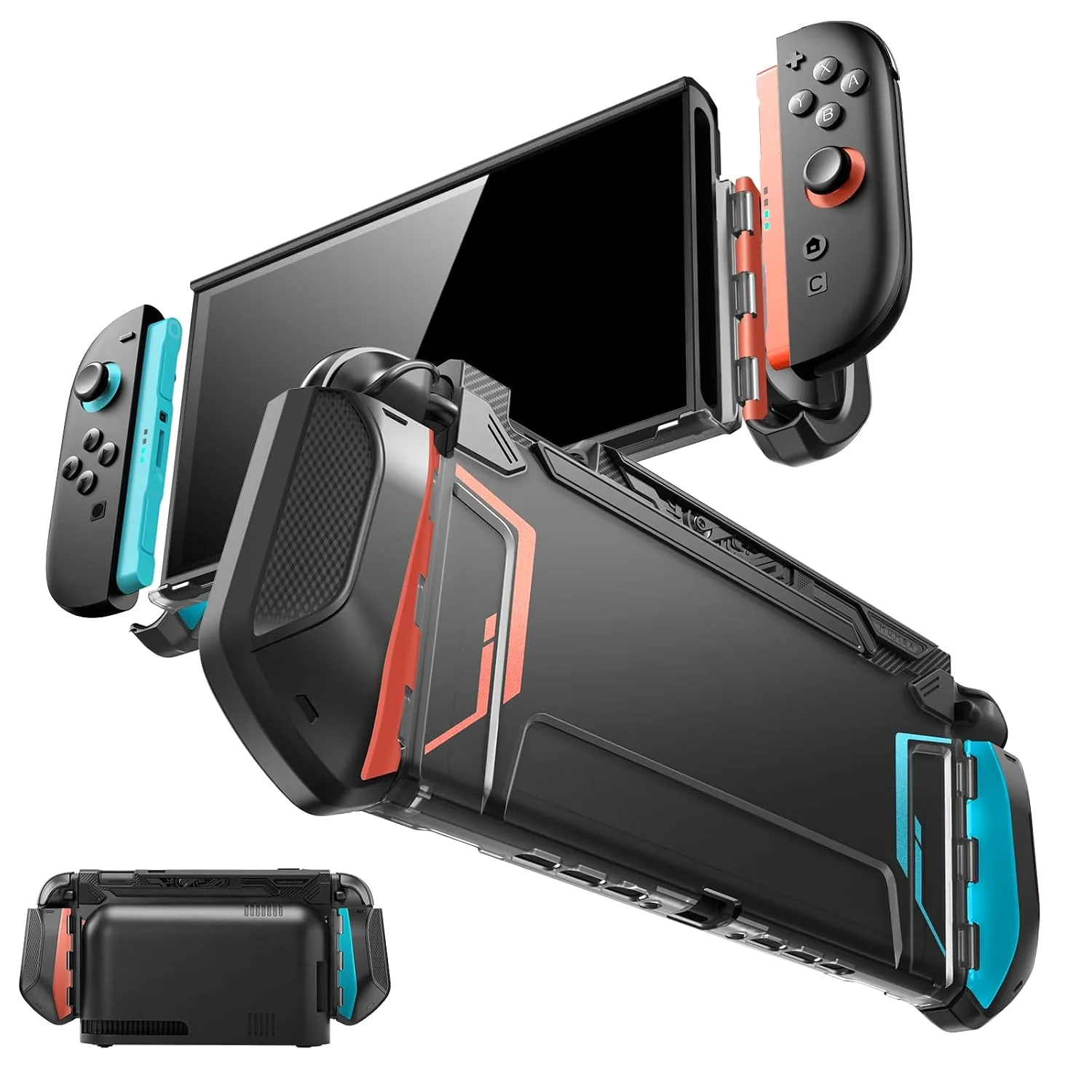 Mumba Dockable Protective Case for Nintendo Switch 2,Blade Series,Blue/Red