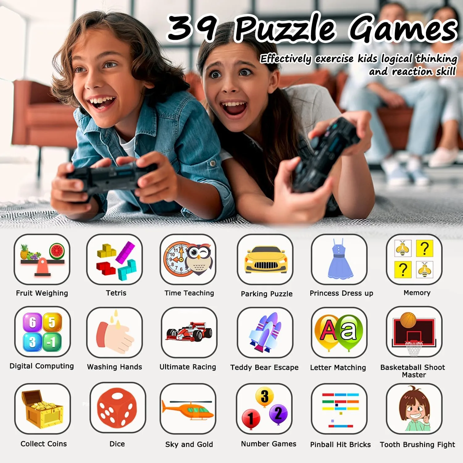Kids Smart Watch Boys, Kids Smart Game Watch with 39 Games HD Touch Screen