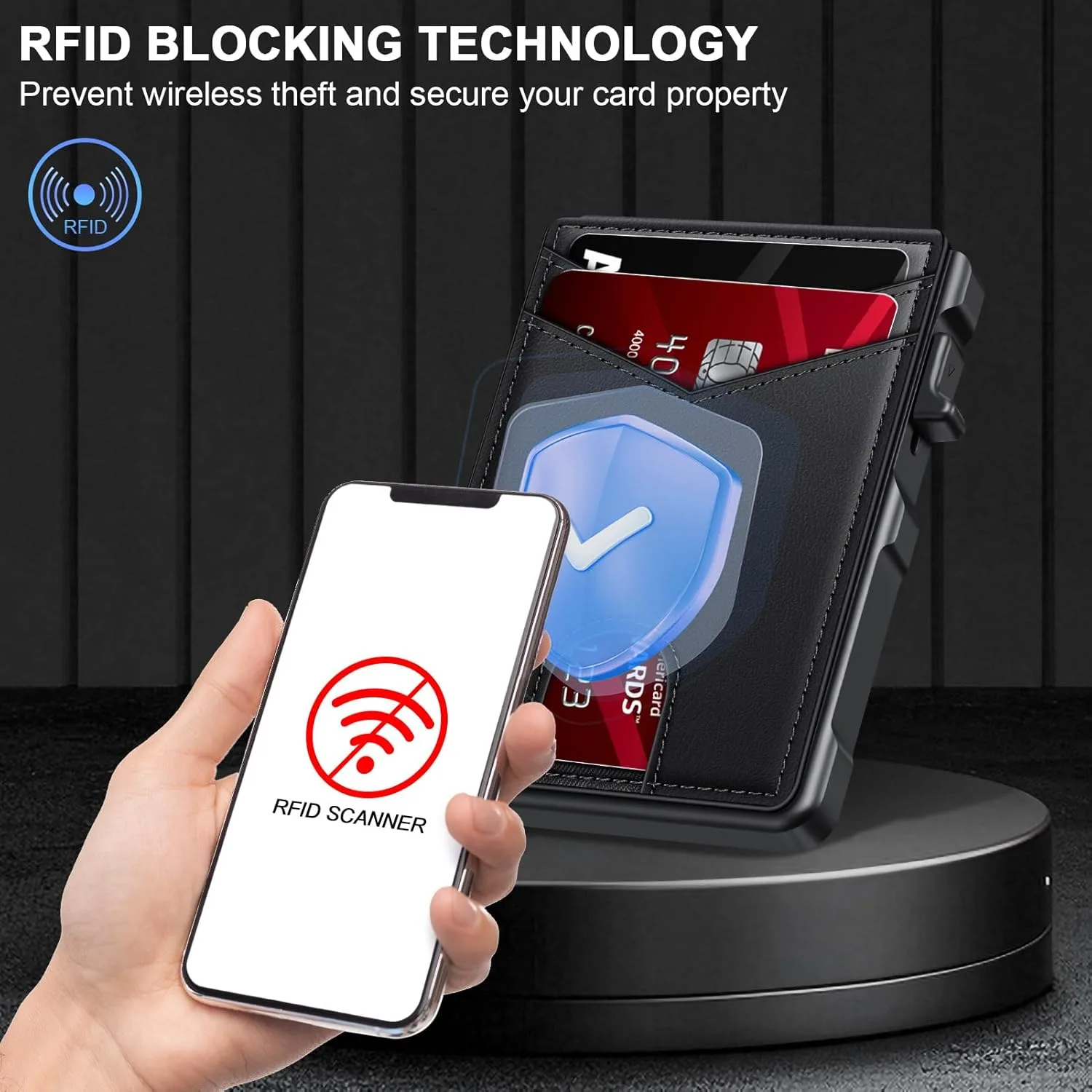 Airtag Wallet for Men Smart Wallet for Air Tag RFID Blocking Minimalist