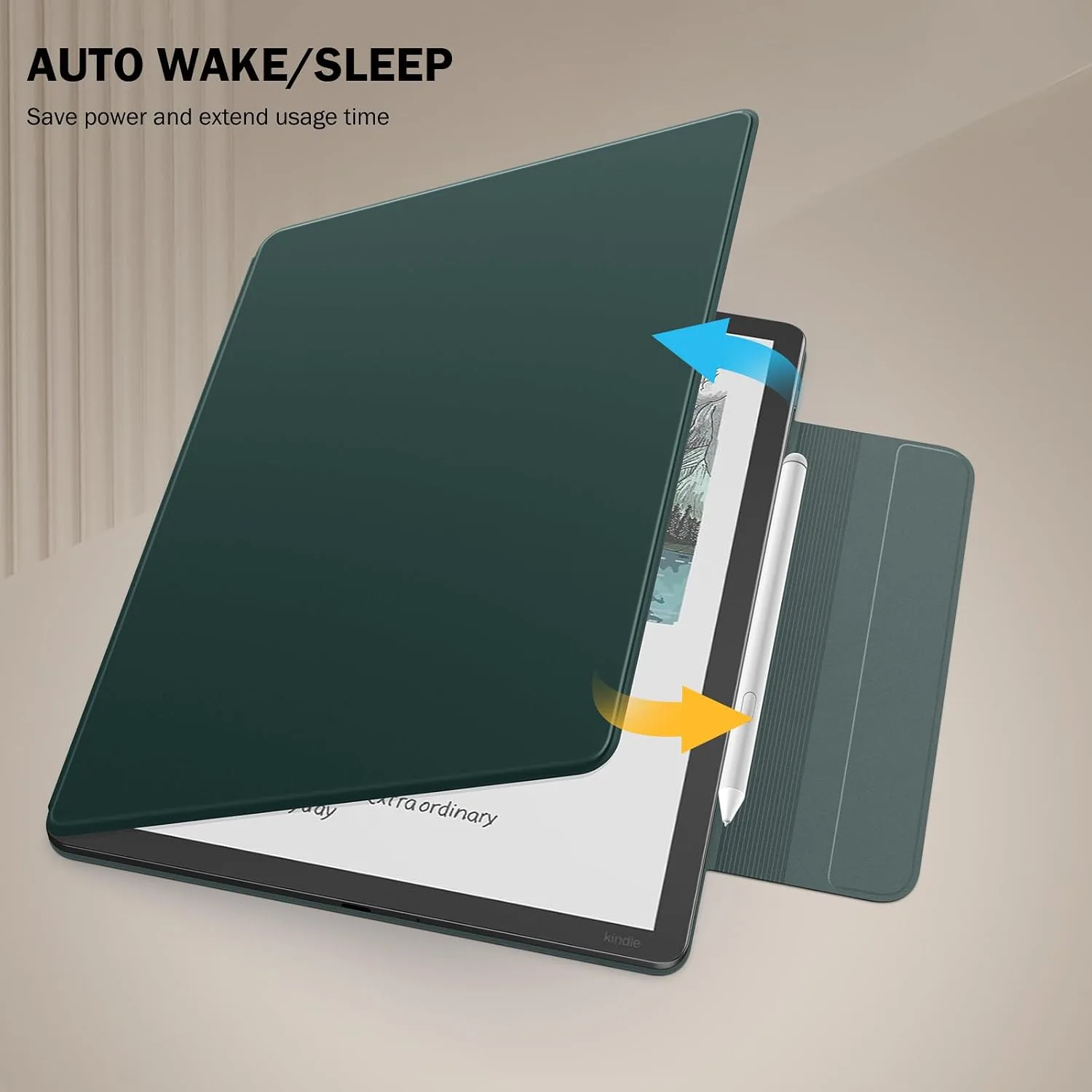 MoKo Magnetic Case for 11" Kindle Scribe 3rd & Colorsoft 1st Midnight Green