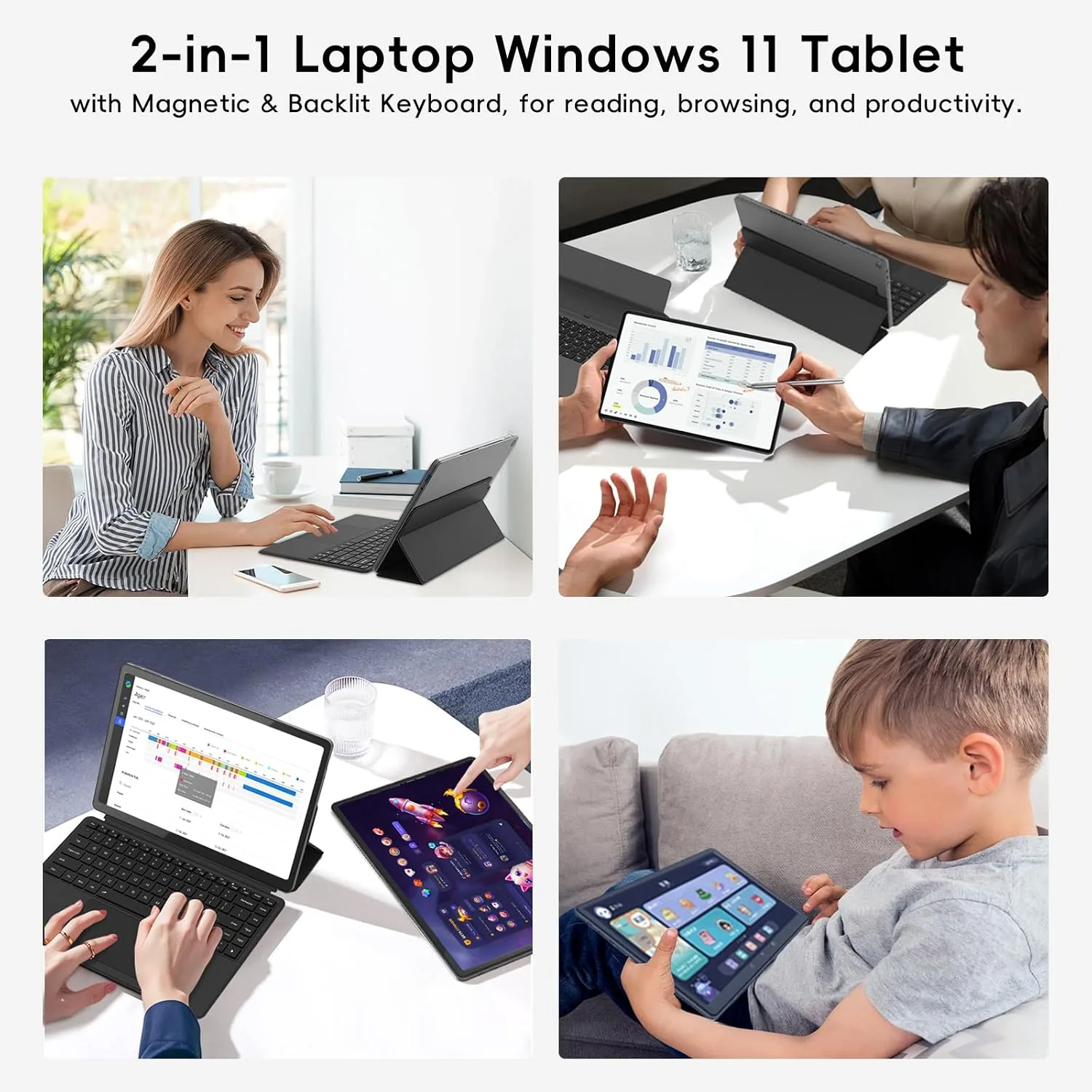 2-in-1 Laptop Tablet, 14" Touchscreen WUXGA 1920x1200, 12GB RAM 512GB SSD