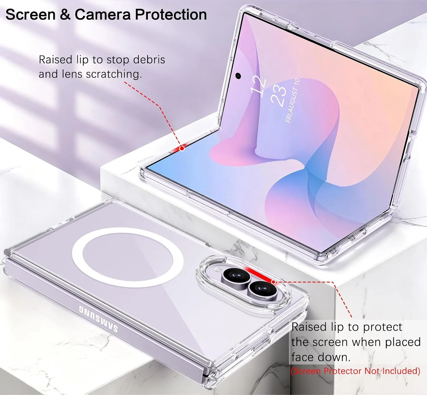 YINLAI for Samsung Galaxy Z Fold 8 Case 7.6" 2026, Clear