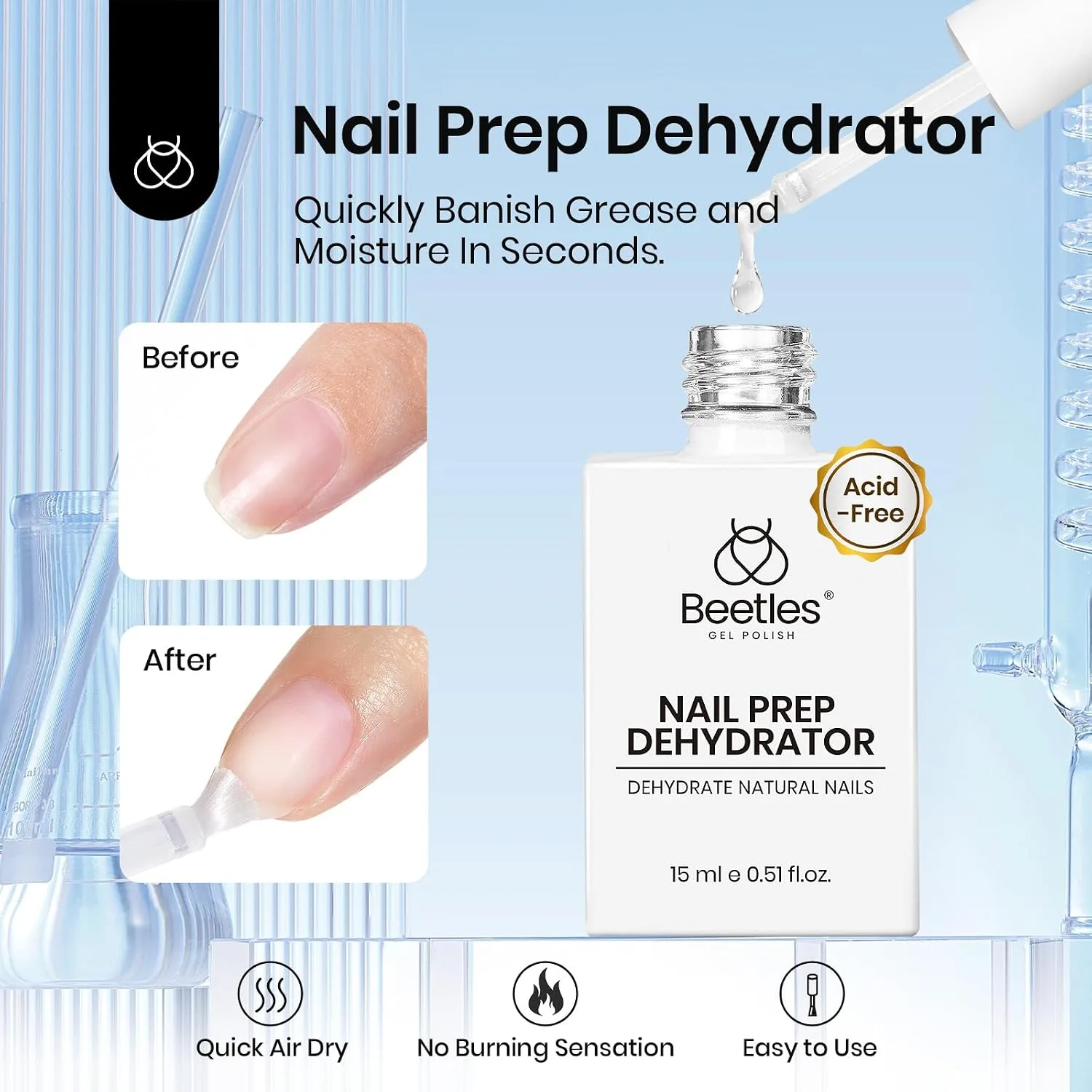 Beetles Nail Dehydrator and Primer Set 2Pcs 15 ml