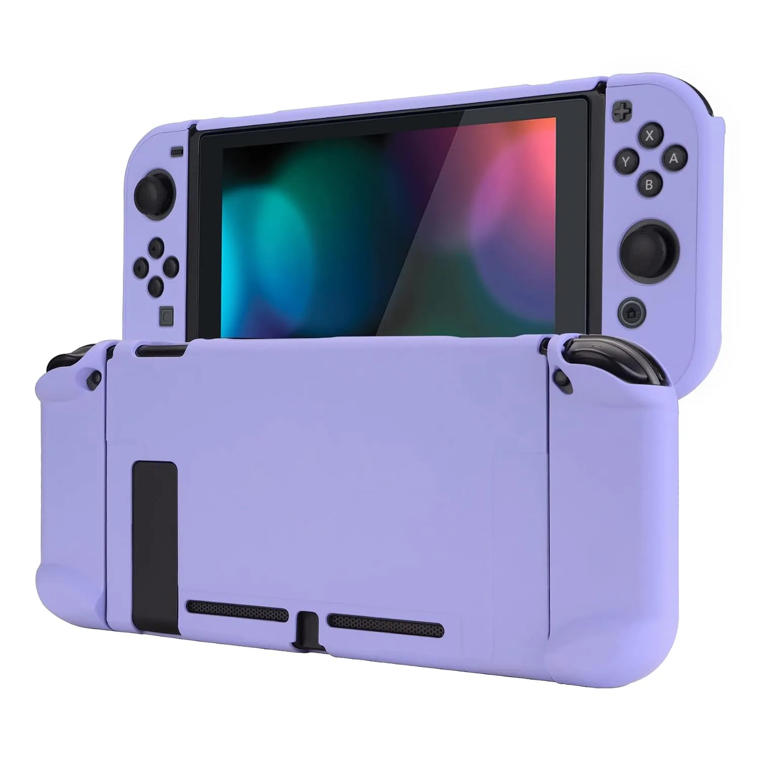 eXtremeRate PlayVital Cover for Nintendo Switch, Protective Case Protector for Switch - Shock-absorbent Anti-Scratch Dockable Easy to install Durable Hard Shell, Light Violet (NOT for Switch 2)