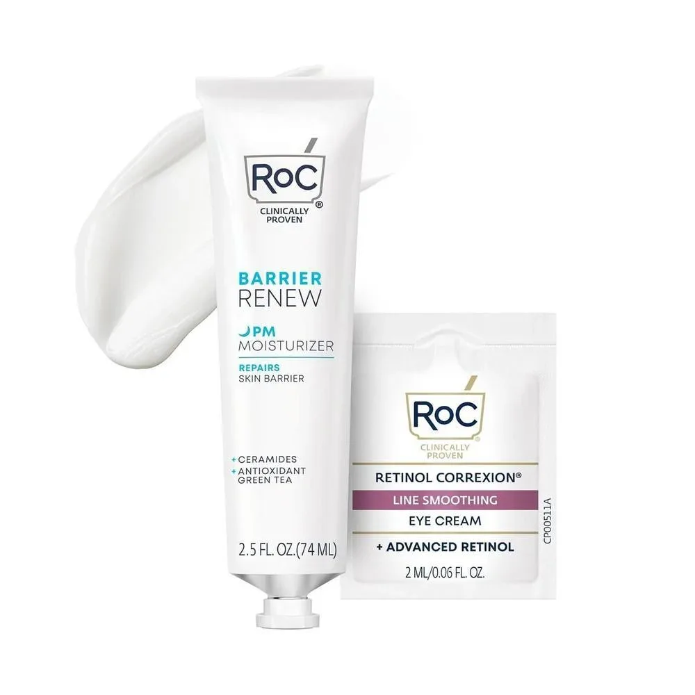 Crema Nocturna RoC Skin Barrier Renew con Ceramidas y Péptidos 2.5 oz