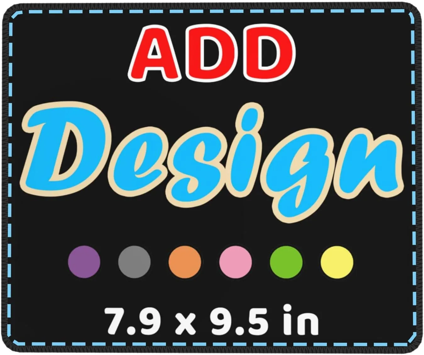 Personalized Custom Gaming Mouse Pad with Stitched Edge, Add Your Picture Text Logo, Non Slip Laptop Mouse Pad for Home Office Work (7.9 x 9.5 in)