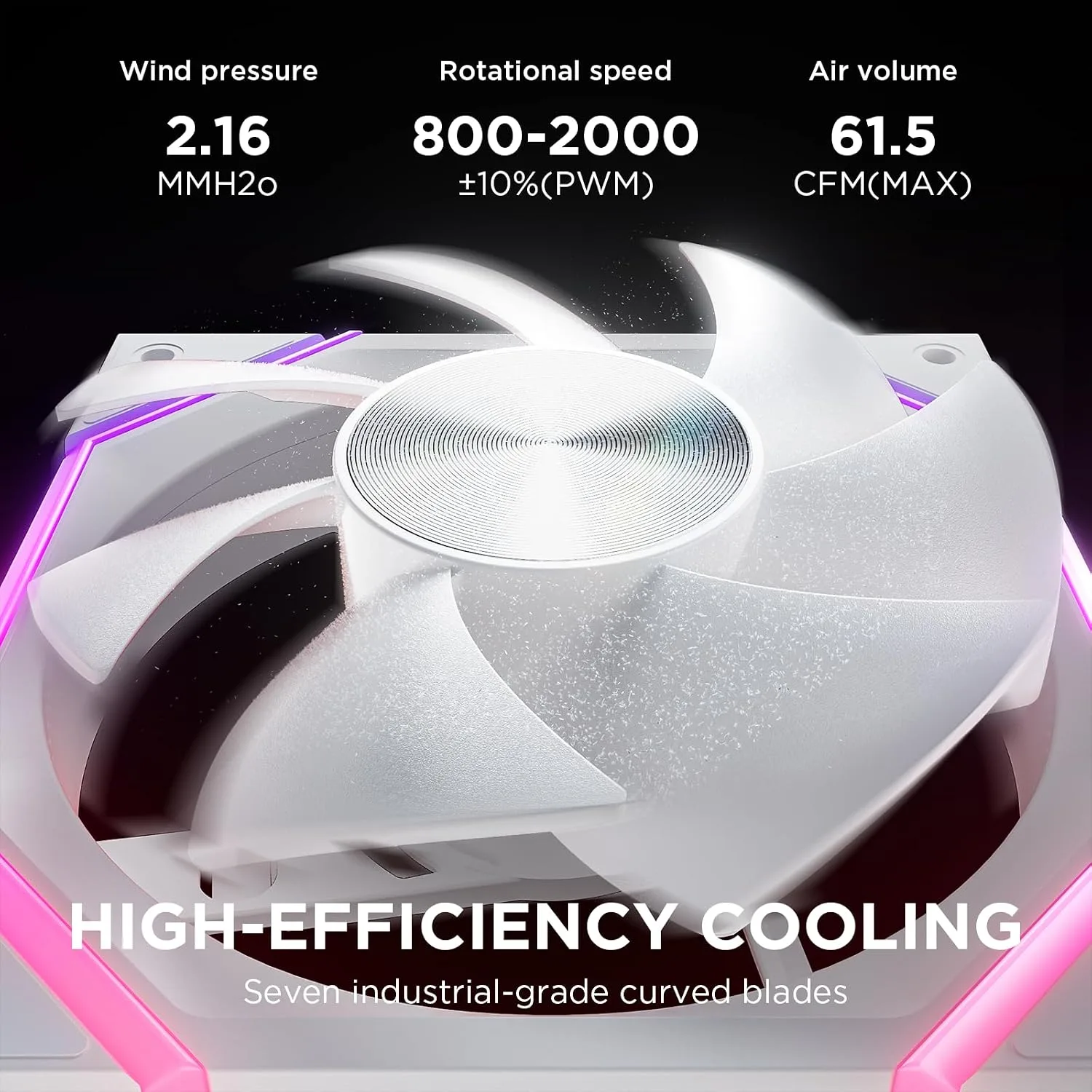 Asiahorse Nyota 120mm Case Fan with Efficient Cooling, ARGB Fan Lighting, 800-1800RPM Speed Control, and Whisper-Quiet Operation Under 29 dB, Unique Design for PC