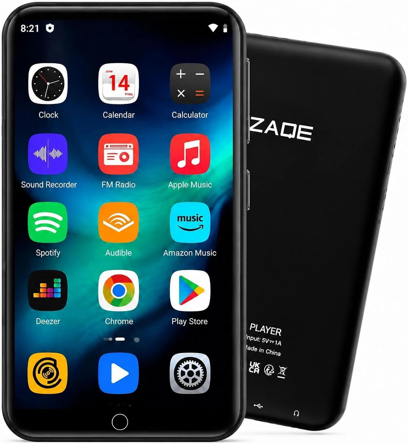 MP3 Player with Bluetooth and WiFi, ZAQE 16GB Music Player with Spotify,Pandora,4" Touch Screen Android MP4 MP3 Player for Kids with Audible