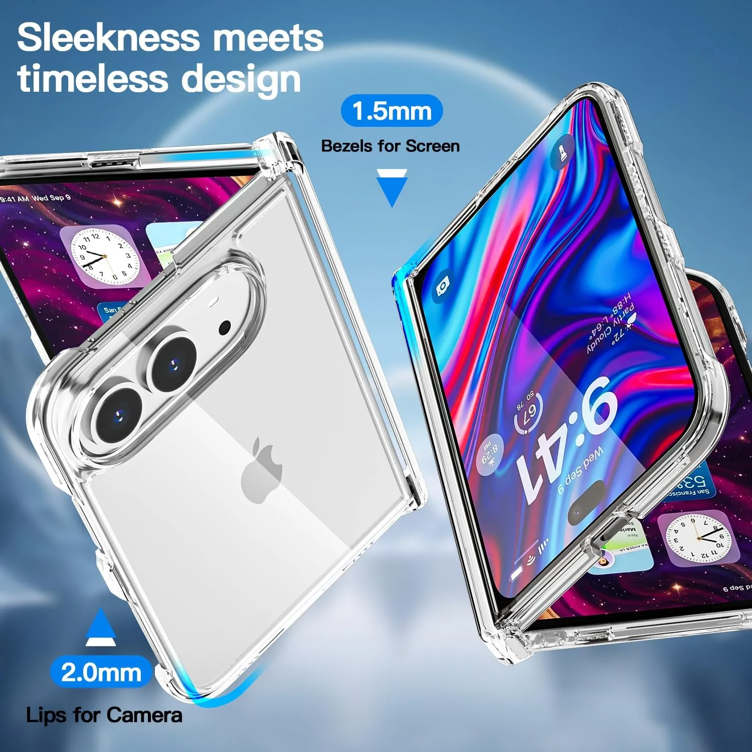 AICase for iPhone Duo Case Hinge Protection Clear Slim Fold Phone Cover