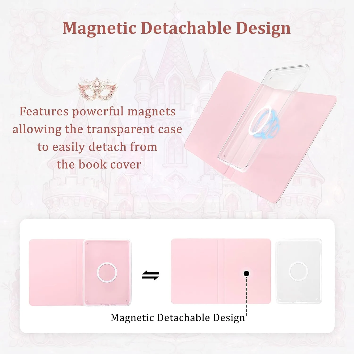 Magnetic Book Cover Case for 7'' Kindle Paperwhite & Colorsoft