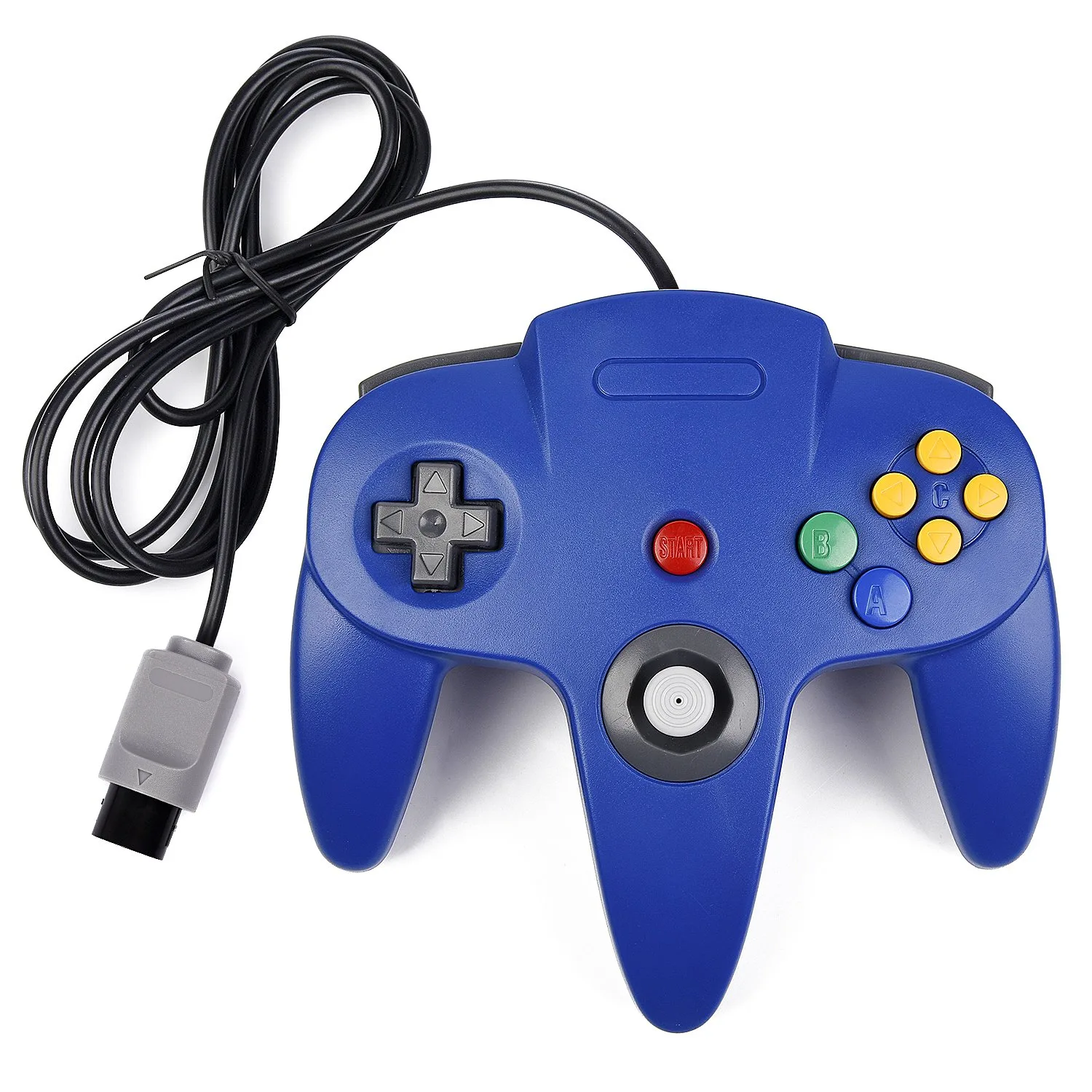 miadore 2 Pack Classic Controllers (Blue/Red) Bundle with 2 Pack 6FT Controller Extension Cable for N64 Console Video Games