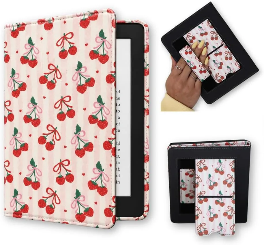 Lash Next Door Mon Cherry Kindle 12th Gen & Colorsoft Case Strap & Stand
