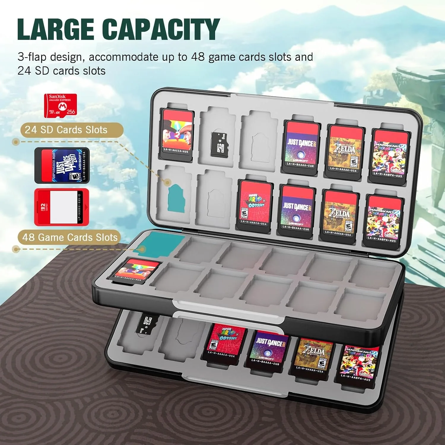 MoKo 48 Game Card Case Compatible with Nintendo Switch 2/Switch OLED/Lite