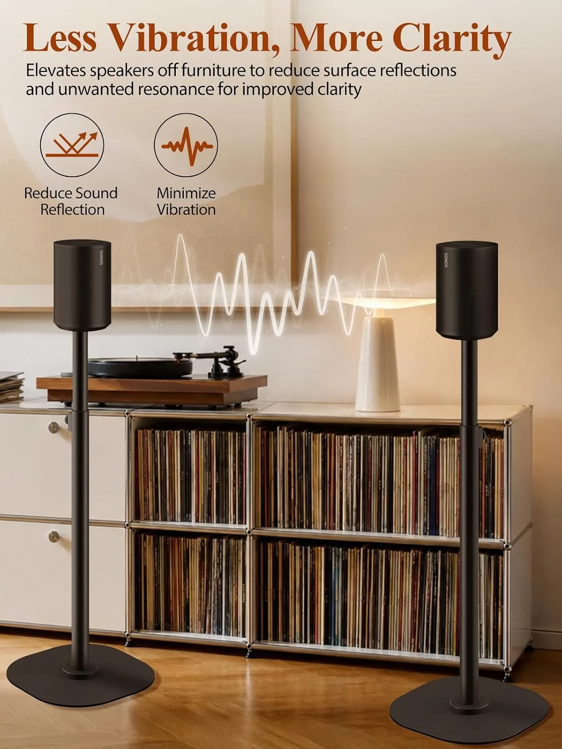 Haturi Adjustable Speaker Stands for Sonos Era 100, 100 SL & Era 300, Pair