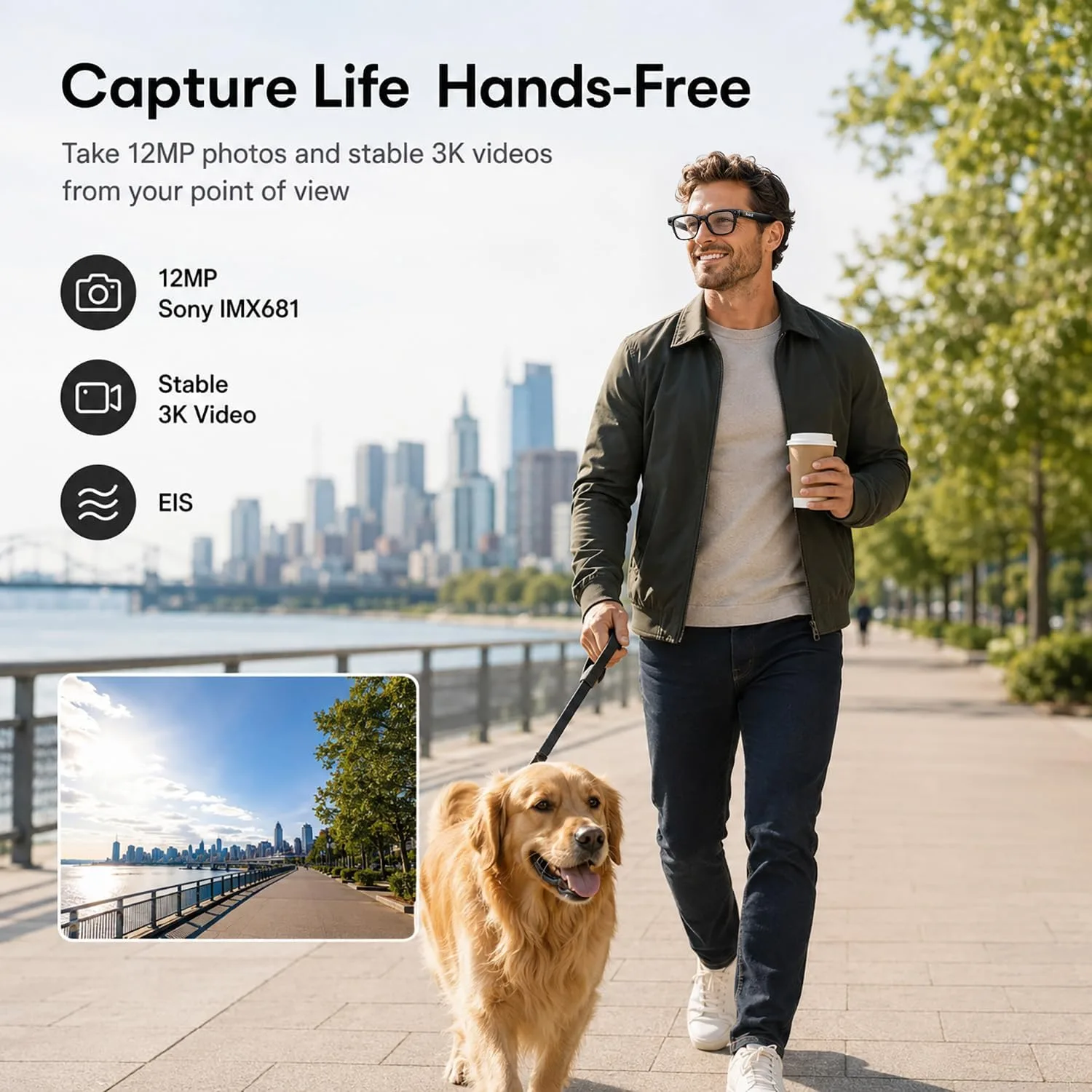 Rokid AI Glasses Style Pack,Smart Audio Glasses with Camera & Power Capsule
