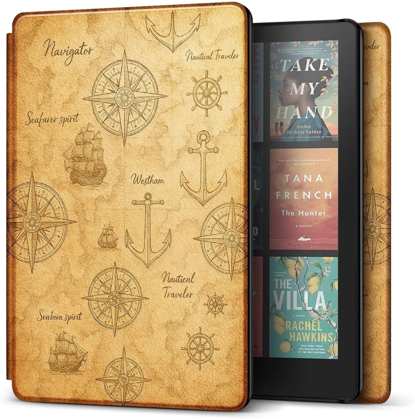 TNP Kindle Paperwhite 12th Gen Case, Colorsoft 7-Inch Cover, Nautical Map