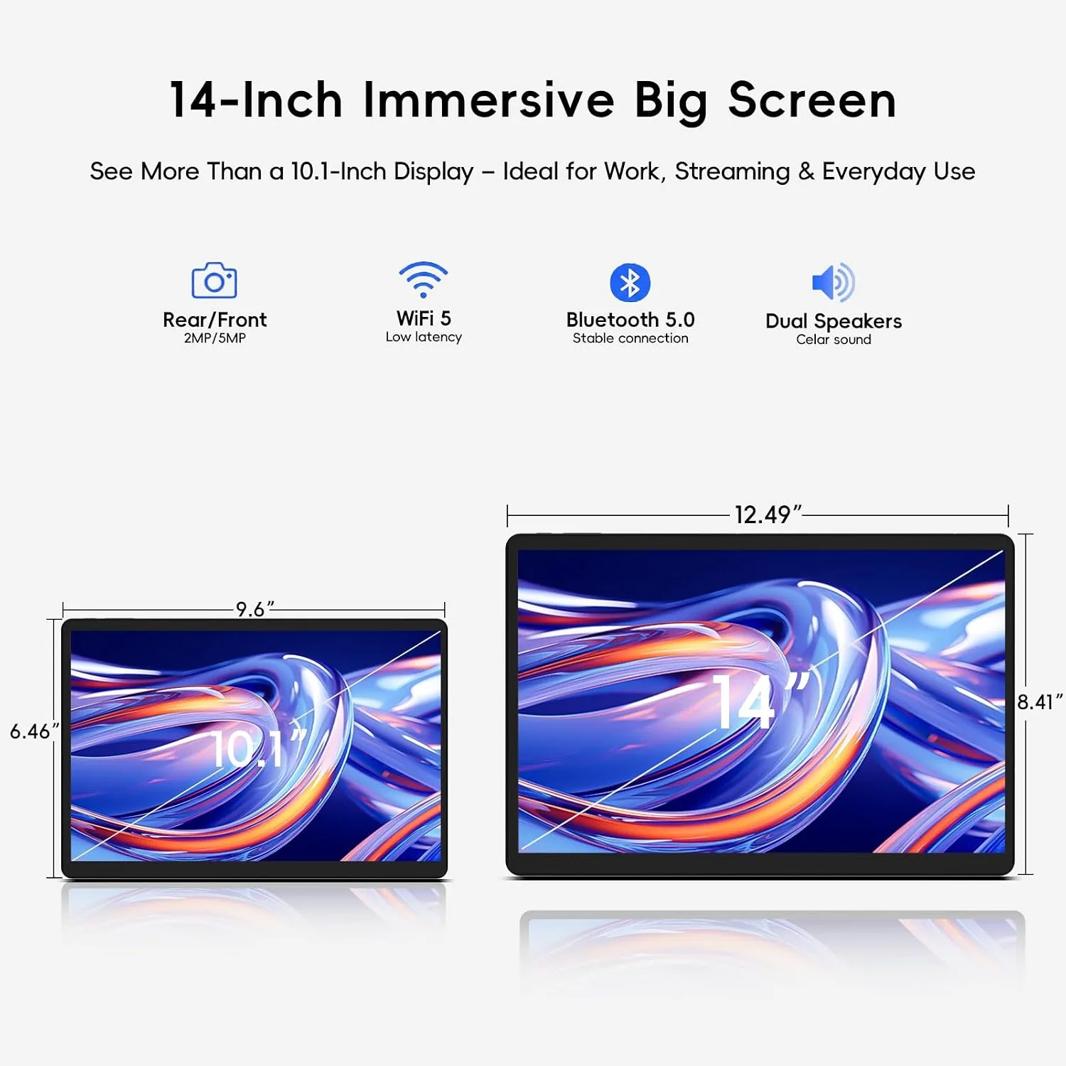 2-in-1 Laptop Tablet, 14" Touchscreen WUXGA 1920x1200, 12GB RAM 512GB SSD