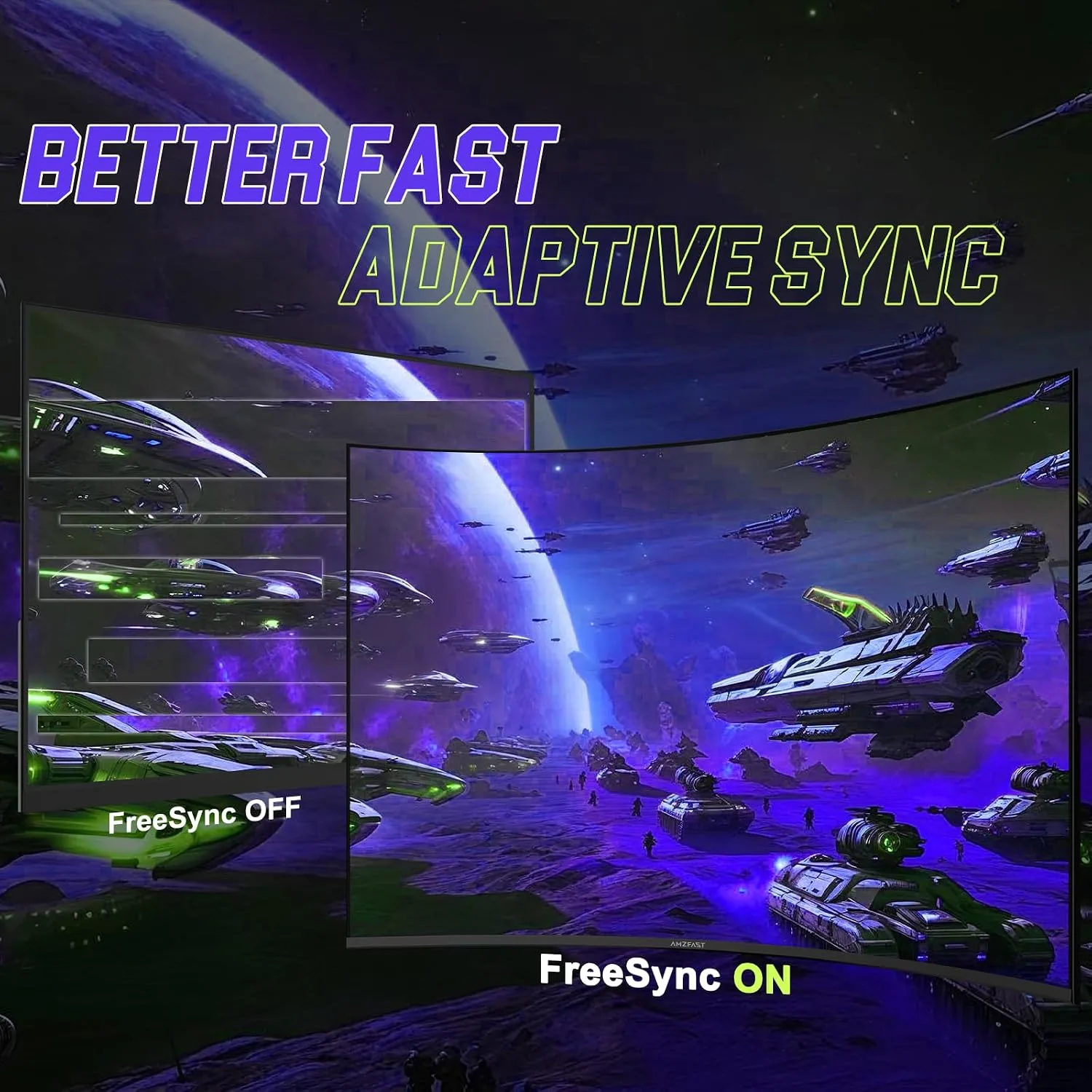 Amzfast 27 inch 200Hz Curved Gaming Monitor, FHD 1080p with Built-in Speakers, FreeSync, MPRT 1ms, 130% sRGB, 3000:1, 1500R, VESA Mount, HDMI 2.0&DP 1.4, 12 Months Warranty, AMZG27C1