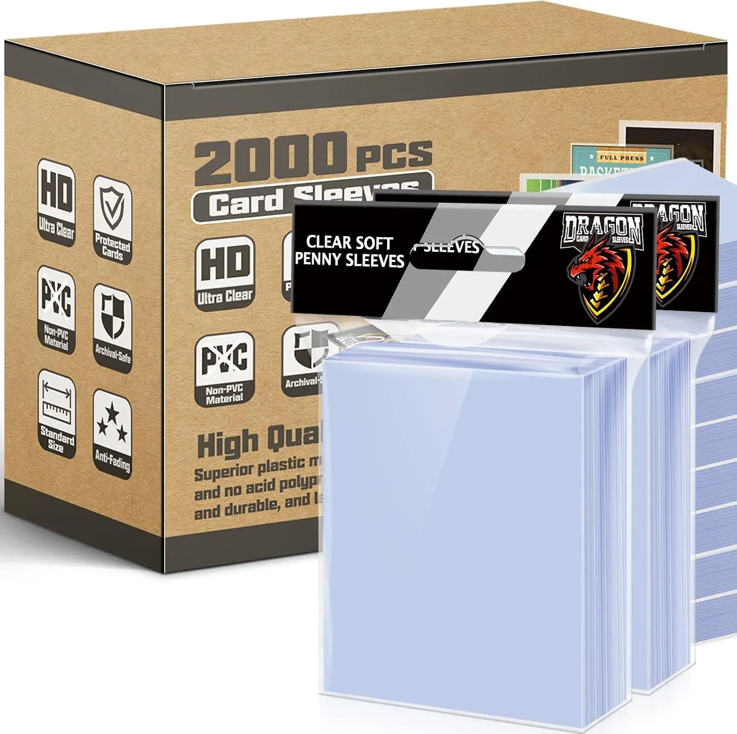 Fundas para Cartas Coleccionables Kitoyz 2000 Unidades Transparentes