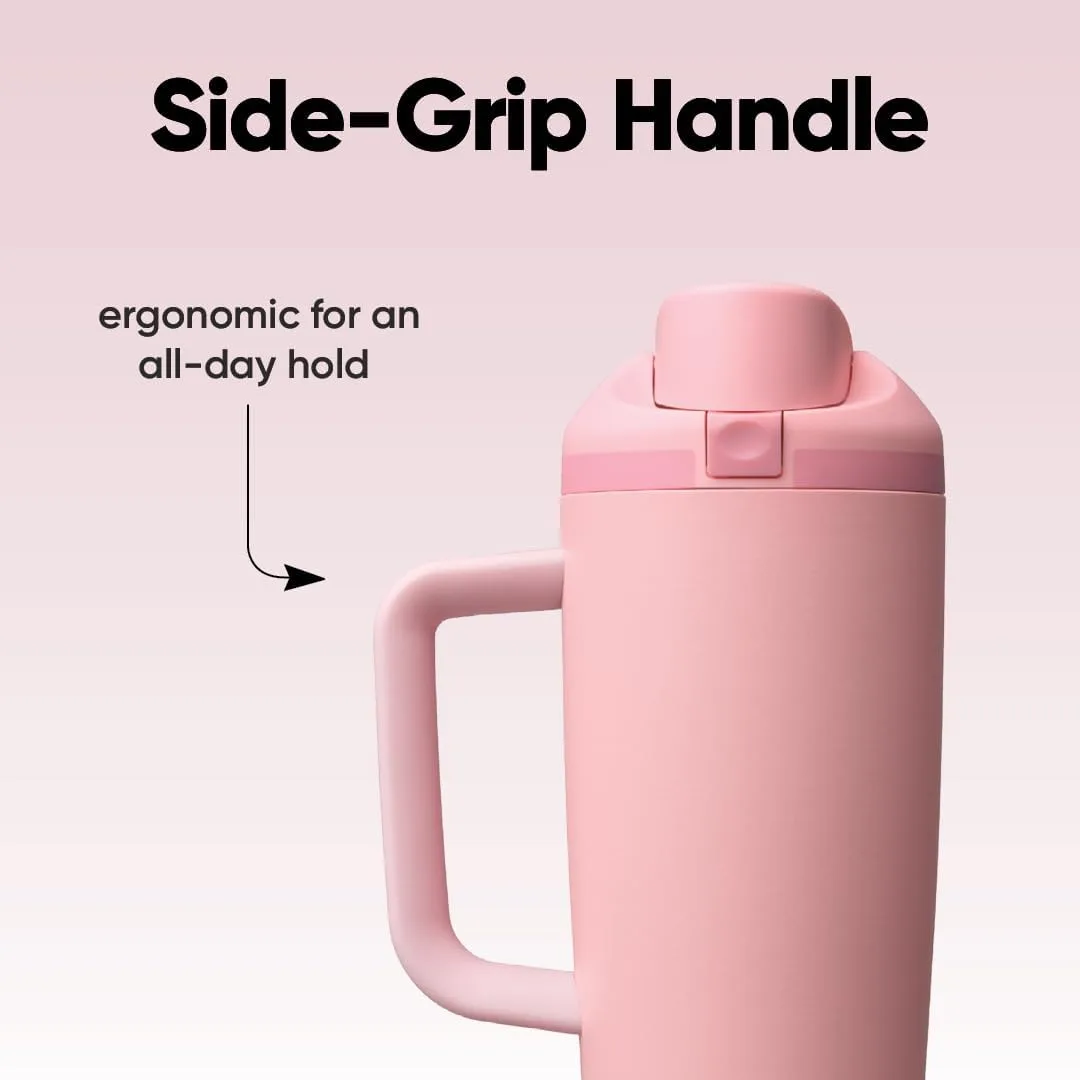 Owala FreeSip Tumbler Stainless Steel Water Bottle 30 oz Rose Quartz