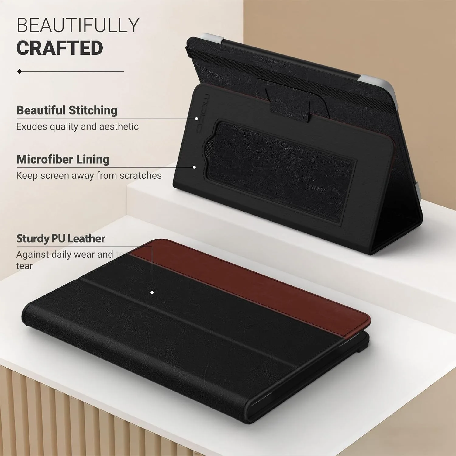 Moko Universal Case for 6 inch eReaders&Tablets, Black with Red Brown