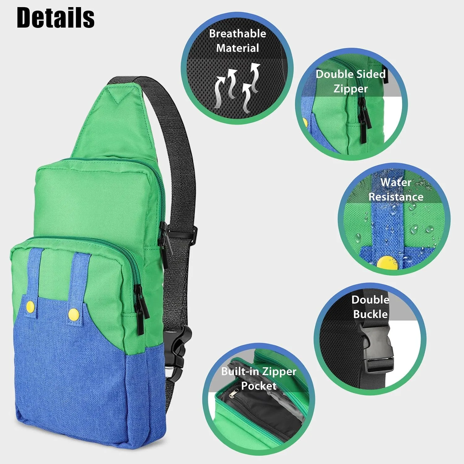 Vadaxx Cute Travel Bag for Nintendo Switch/2/Lite/OLED, Small Sling Portable Waterproof Backpack Carrying Crossbody Shoulder Chest Gaming Bag Case for NS SD Console Dock Joy-Cons Accessories Storage