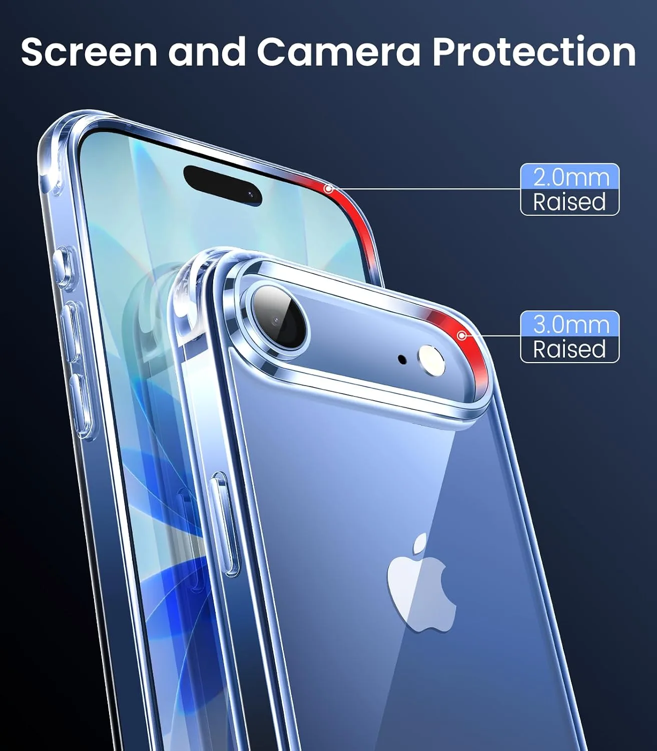 Mkeke for iPhone Air Case Clear, [Not Yellowing] [Military-Grade Drop Protection] Protective Clear for Apple iPhone 17 Air Case with Shockproof Bumper 2025
