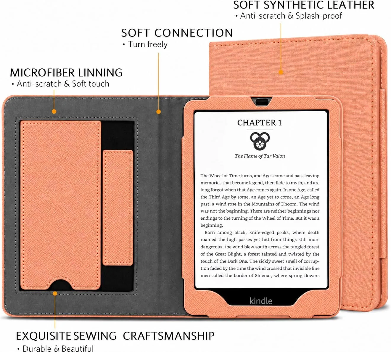 CoBak 6 Inch Case with Stand, not for iPad(A0J28), Apricot