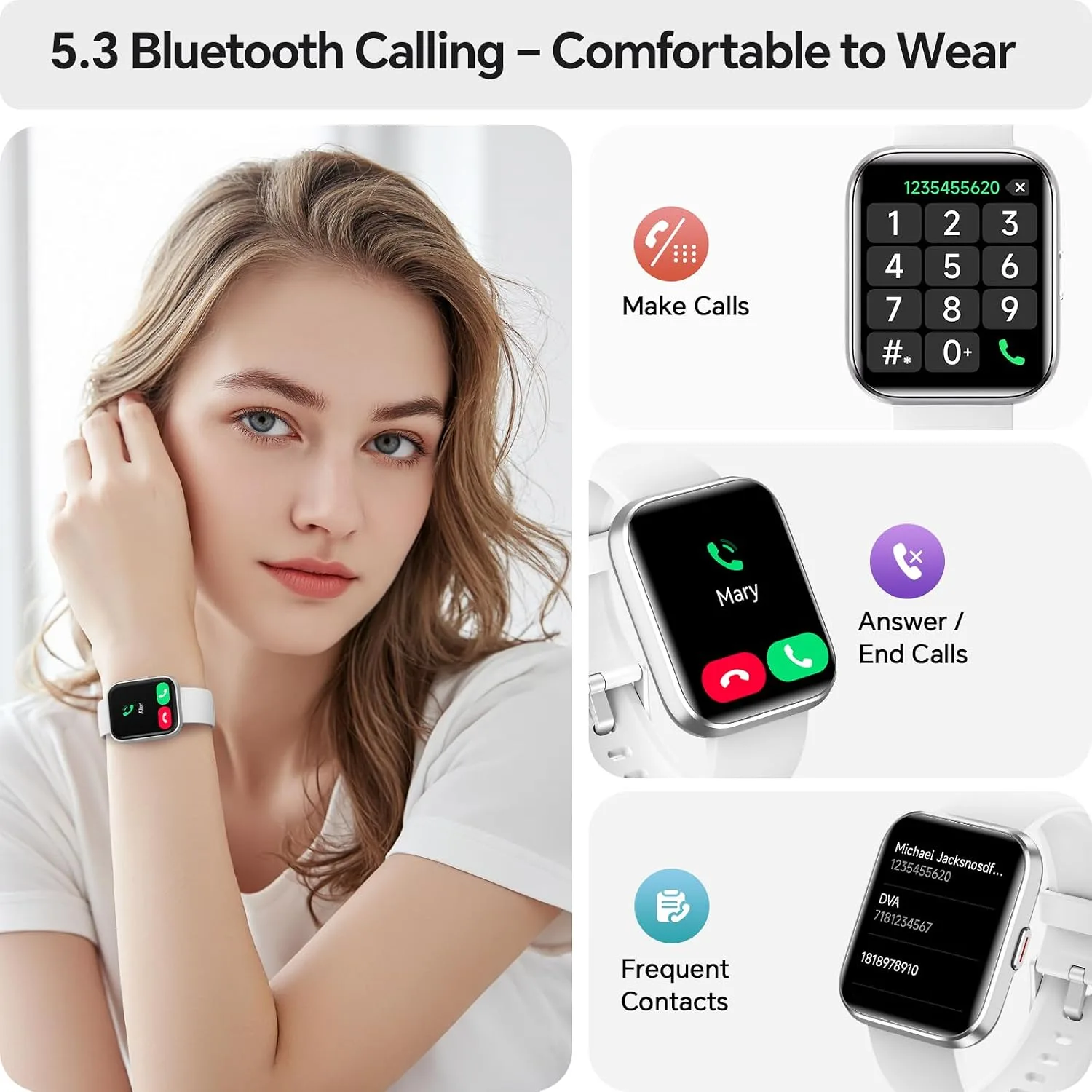 Smart Watches for Women Men, 1.85" Smart Watch Compatible iPhone/Samsung/Android (Answer/Make), Fitness Tracker with Heart Rate/Sleep Monitor, Smartwatch 3ATM Waterproof 120+ Sport Modes, Step Counter