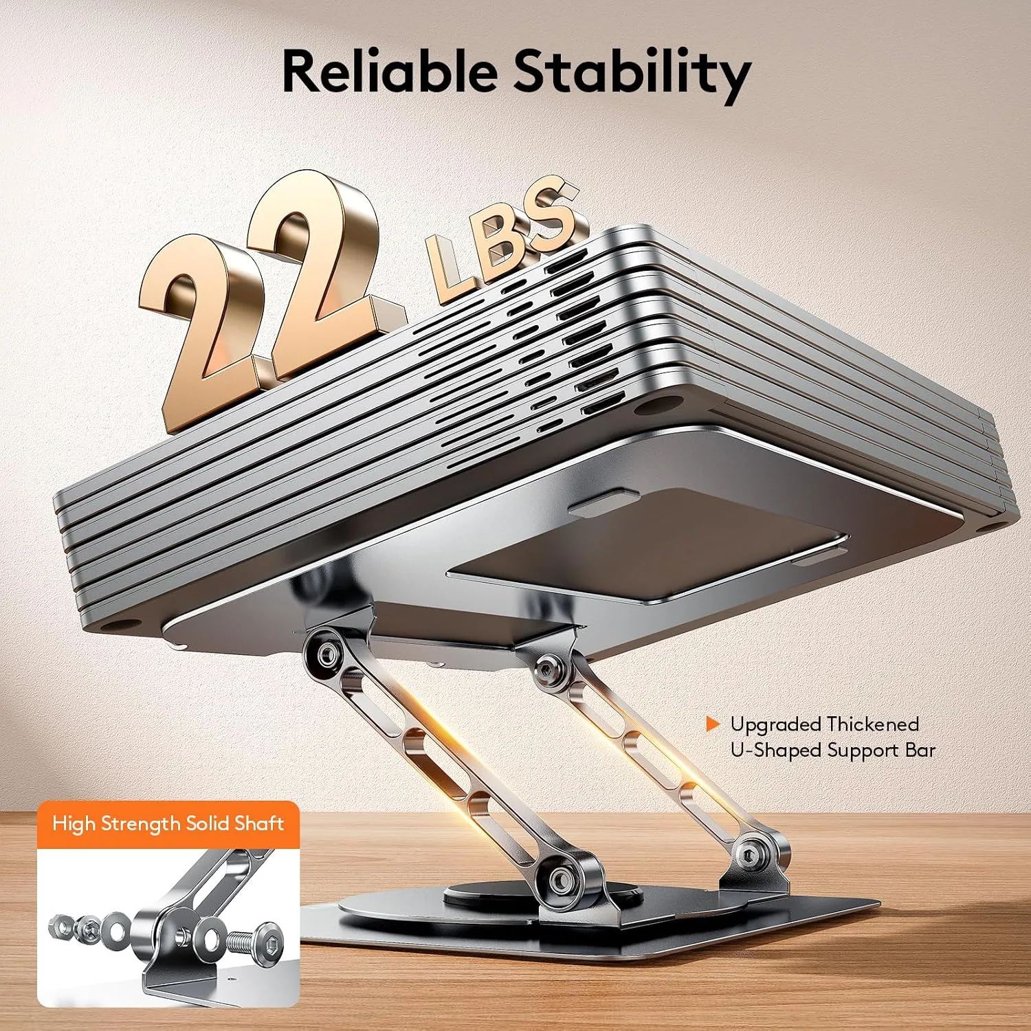 TECKNET Laptop Stand for Desk, 360° Rotating Laptop Stand for 10-17" Laptop