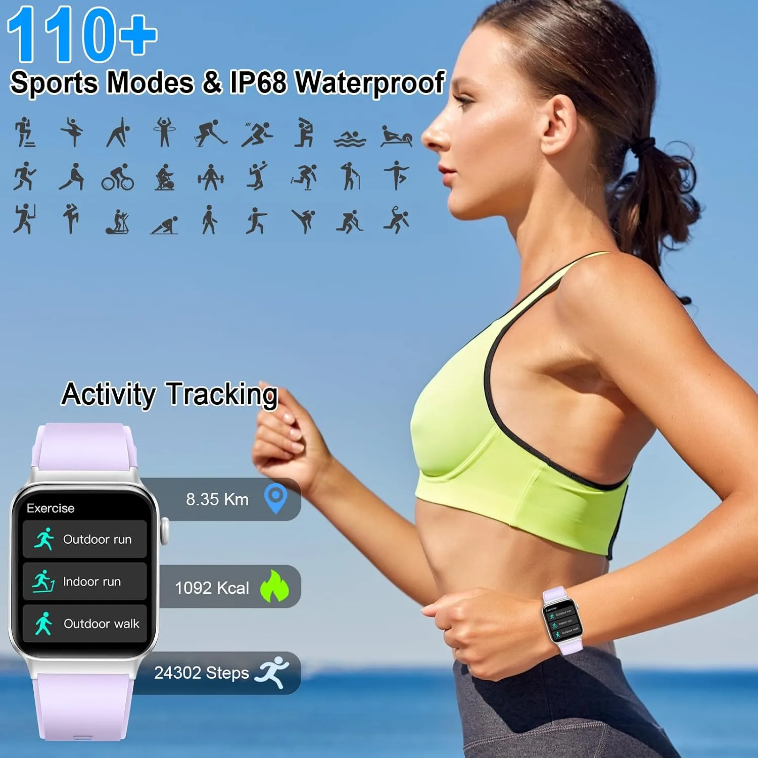 Smart Watch for Men Women, 1.85"Smartwatch with Answer/Make Call Watches