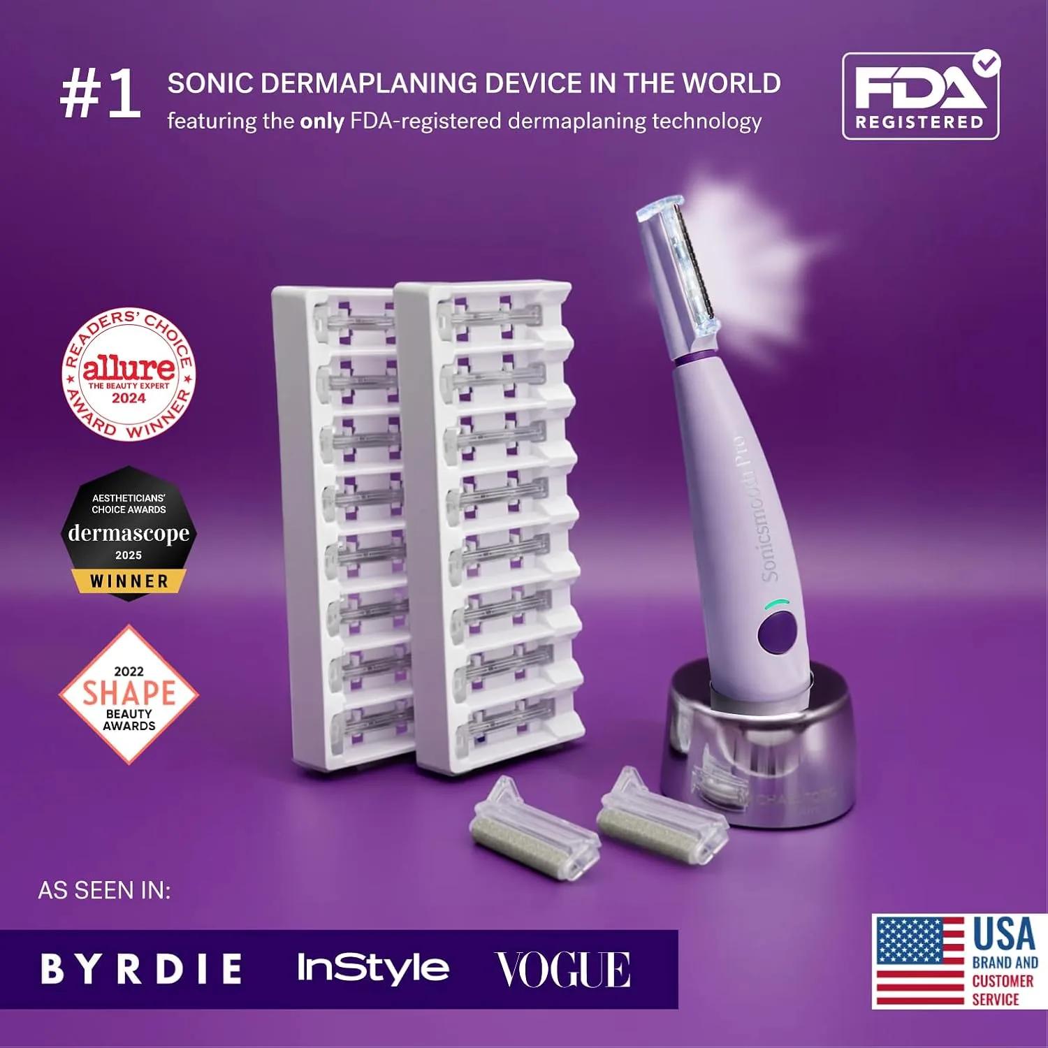 Michael Todd Beauty Sonicsmooth Pro+ Dermaplaning System & Eyebrow Trimmer