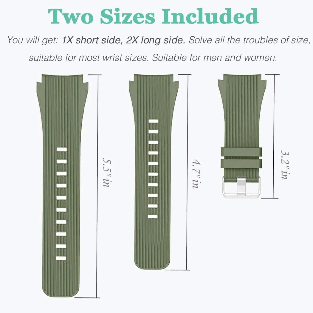 HSWAI Compatible with Samsung Galaxy Watch 46mm Bands/Gear S3 Frontier, Classic Watch Bands/Galaxy Watch 3 Bands 45mm, 22mm Soft Silicone Bands Bracelet Sports Strap for Men & Women.