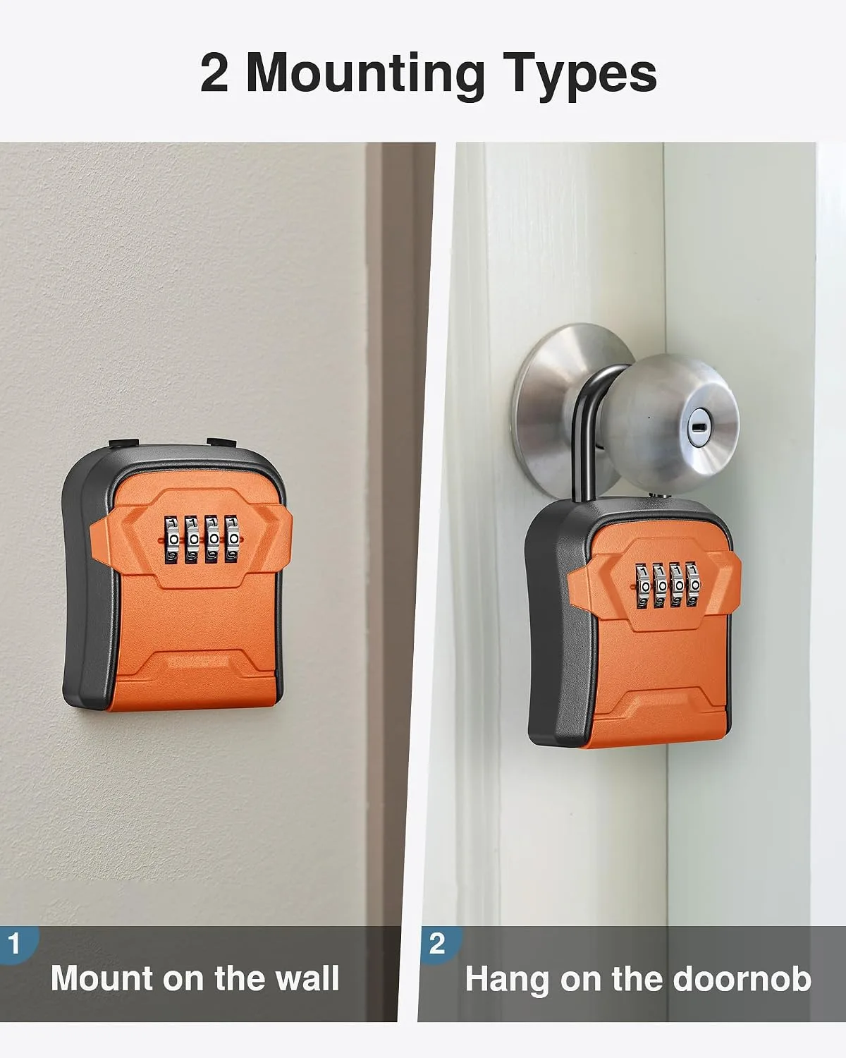 Puroma Key Lock Box for House Keys Combination Lockbox with Code, 1 Orange