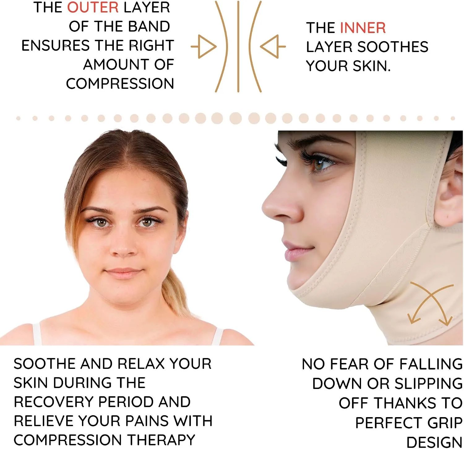 IKIDO Post Surgery Neck and Chin Compression Garment Wrap Bandage for Women, Face Slimmer