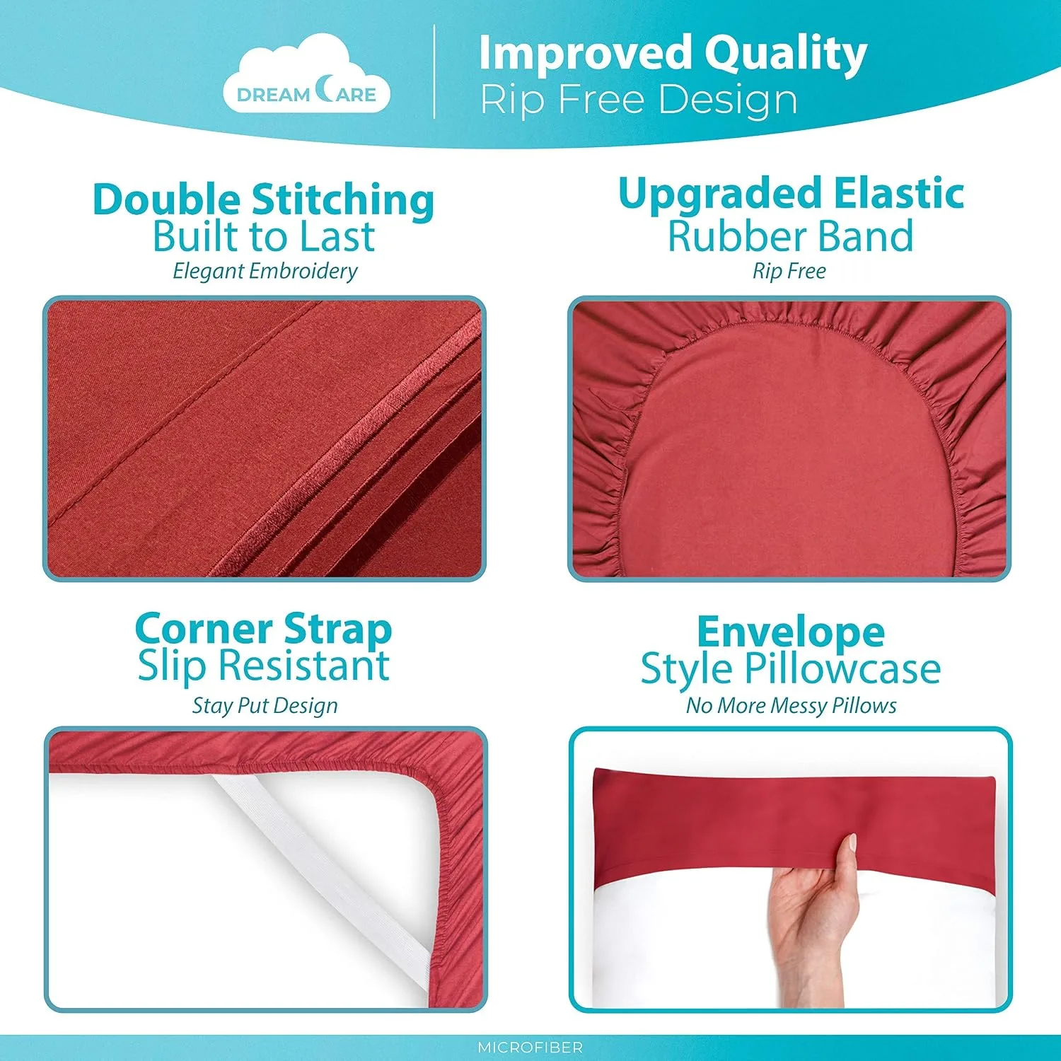 DREAMCARE King Size Sheets Set - 6 pcs Breathable Cooling Sheets King Size
