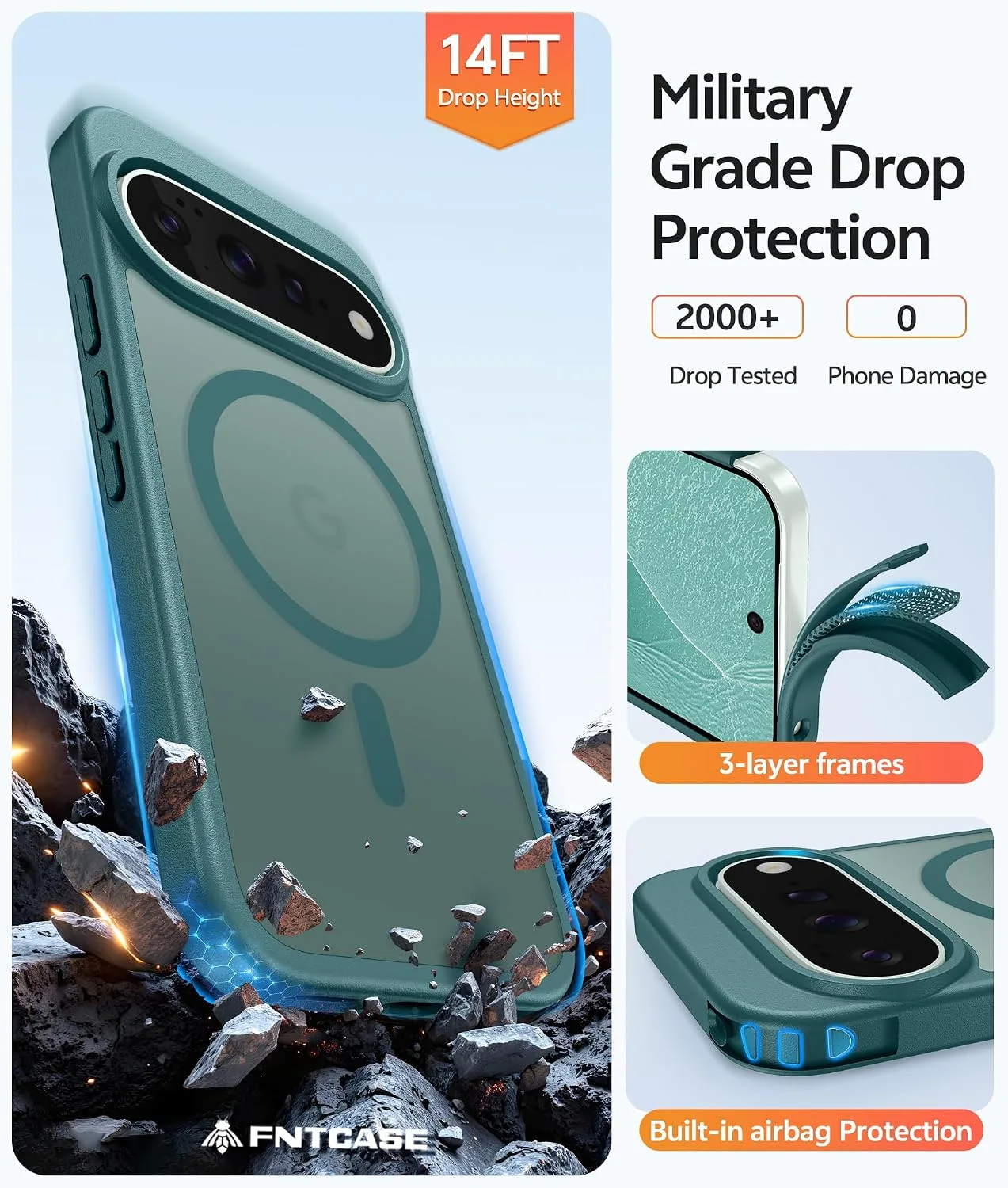 FNTCASE for Google Pixel 11 Pro Case/Pixel 11 Case, with Screen Protector