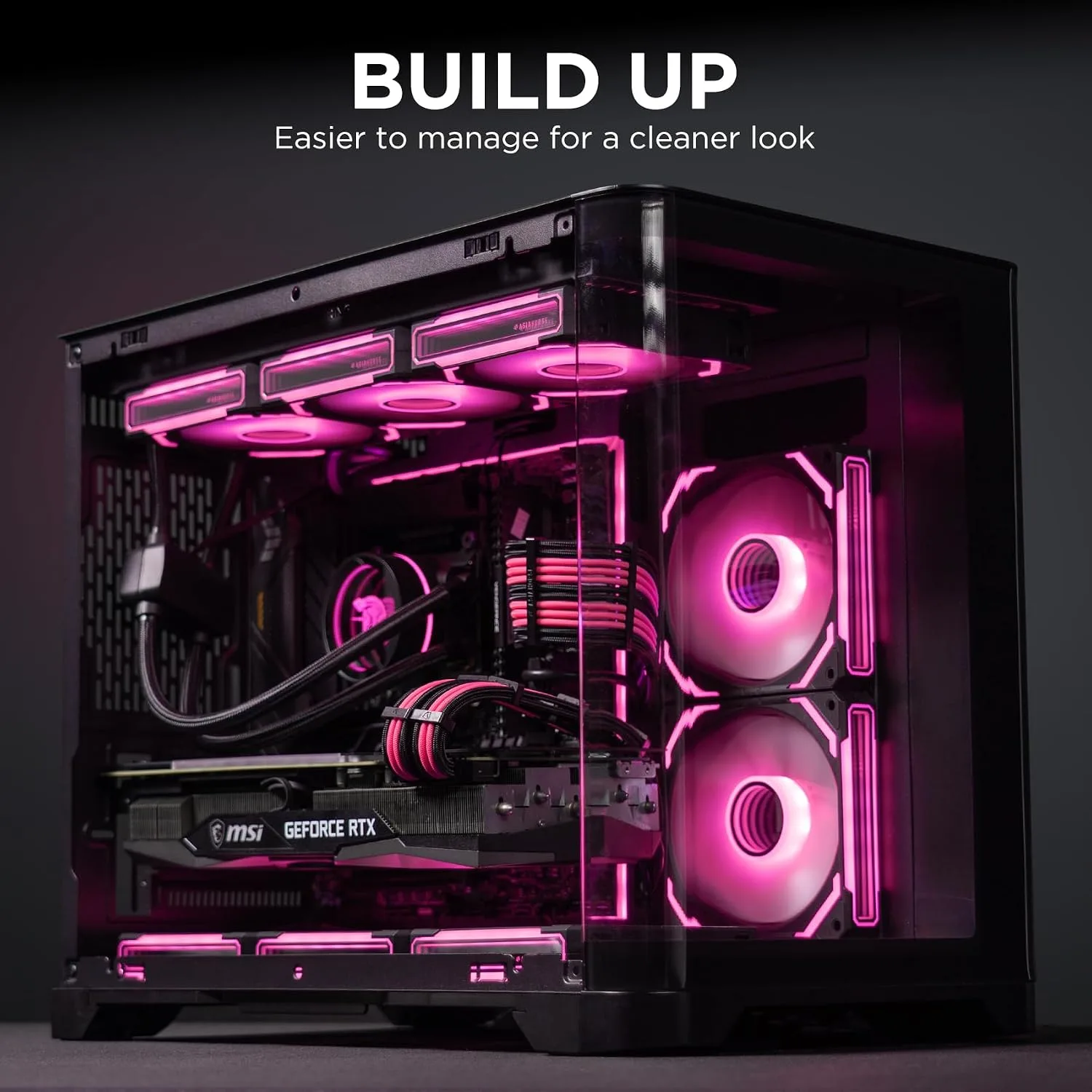 AsiaHorse Upgraded 16AWG PSU Cable Extension Sleeved Custom Mod GPU PC Power Supply Soft Braided Cables (Black-Pink) with Two Color Comb Kit 24P/8P to 6+2P/8P to 4+4P 30CM